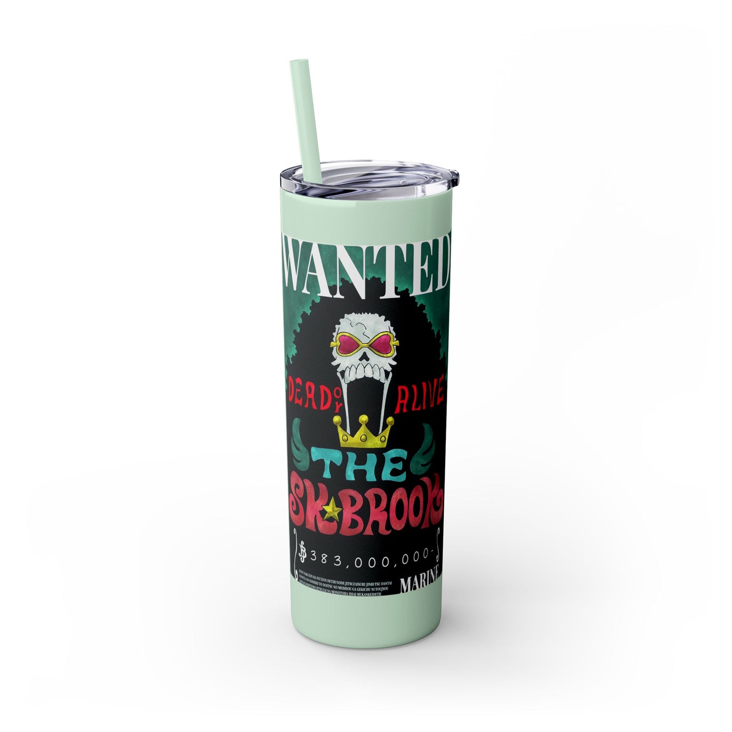 One Piece - Brook Wanted Poster Tumbler with Straw, 20oz