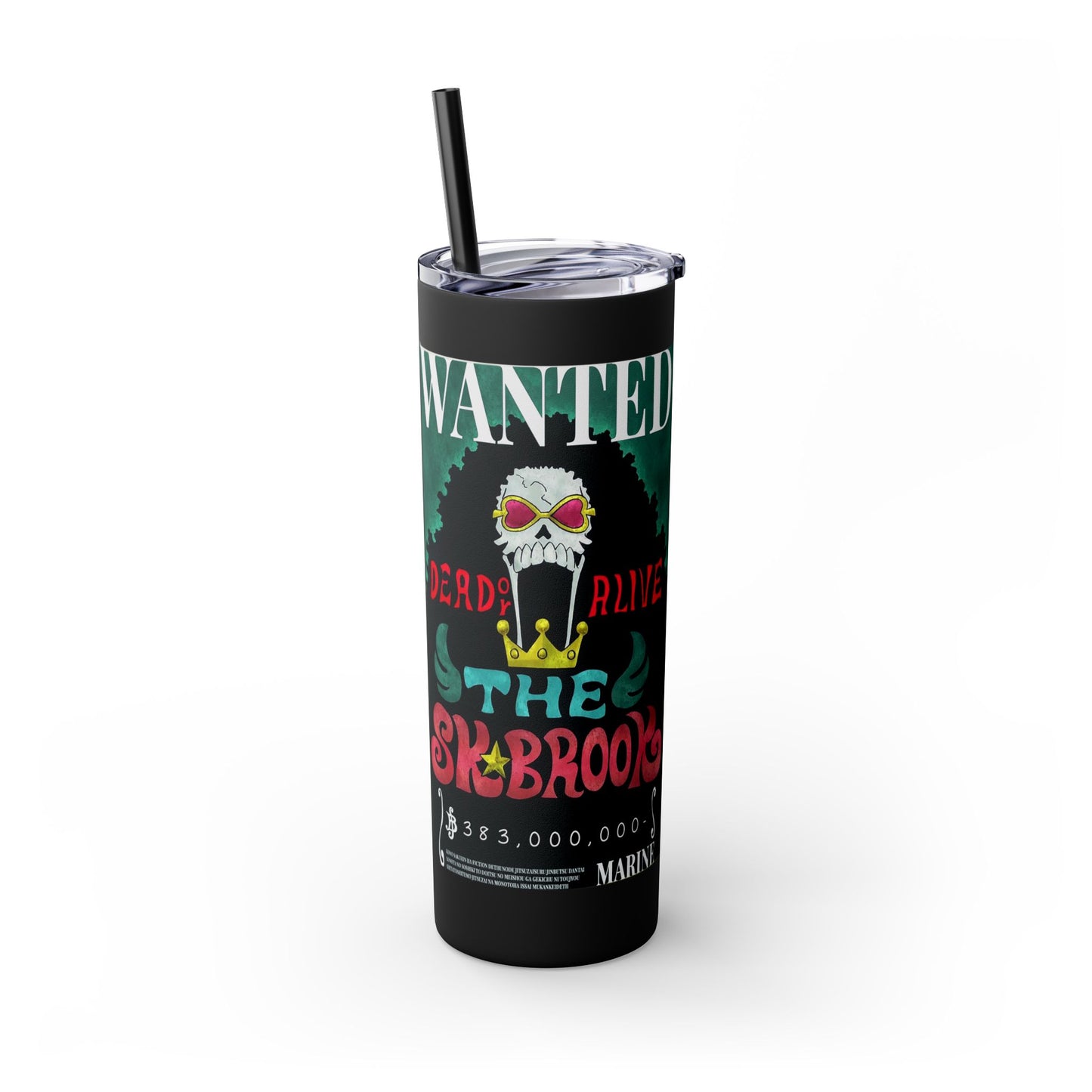 One Piece - Brook Wanted Poster Tumbler with Straw, 20oz