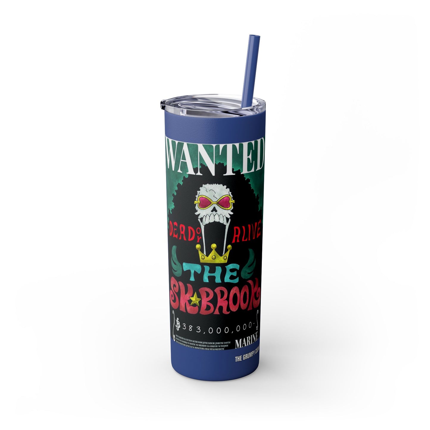 One Piece - Brook Wanted Poster Tumbler with Straw, 20oz