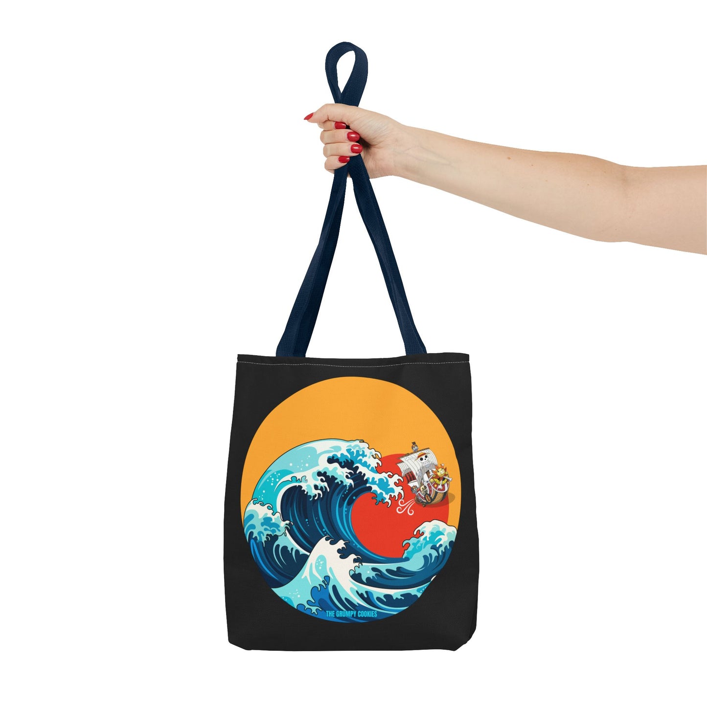 One Piece - Riding the Wave Black Tote Bag