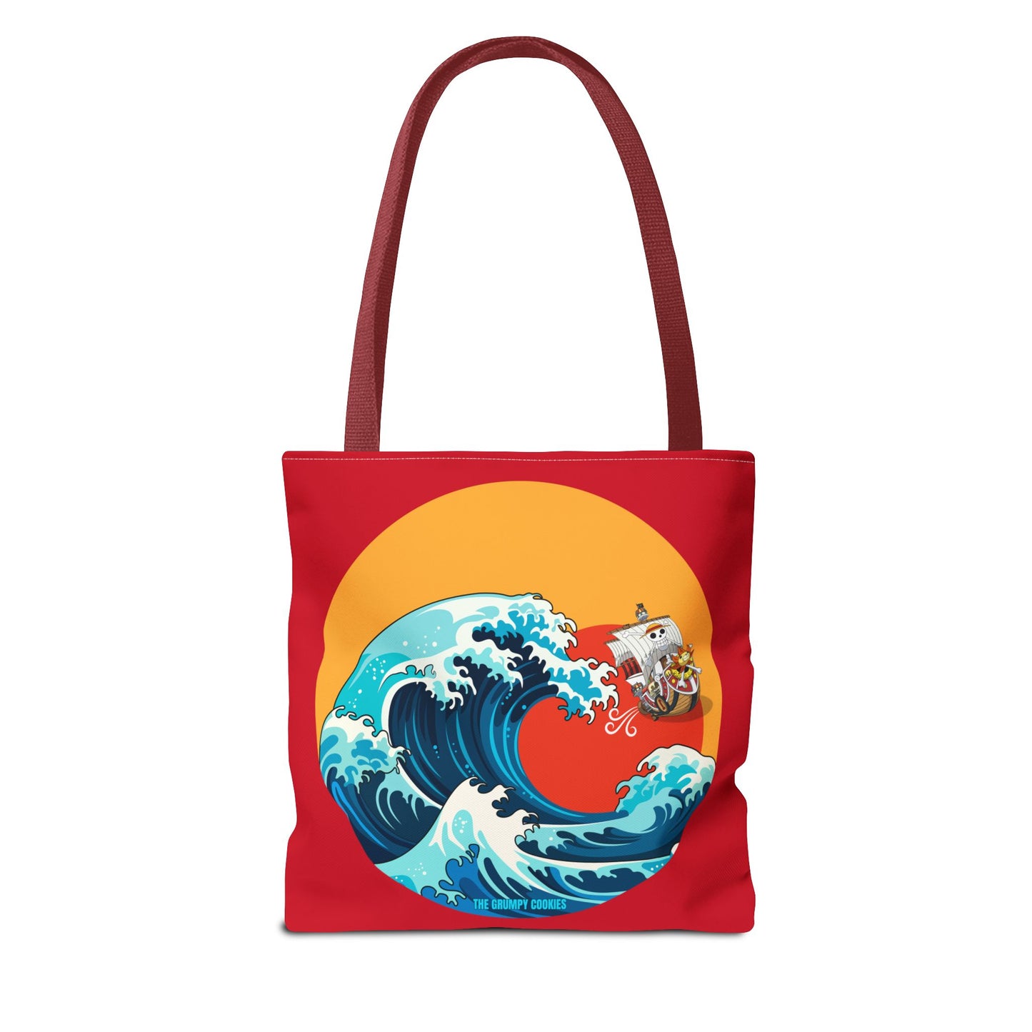 One Piece - Riding the Wave Dark Red Tote Bag