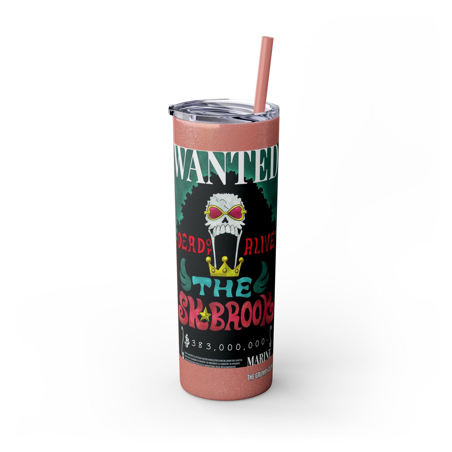 One Piece - Brook Wanted Poster Tumbler with Straw, 20oz