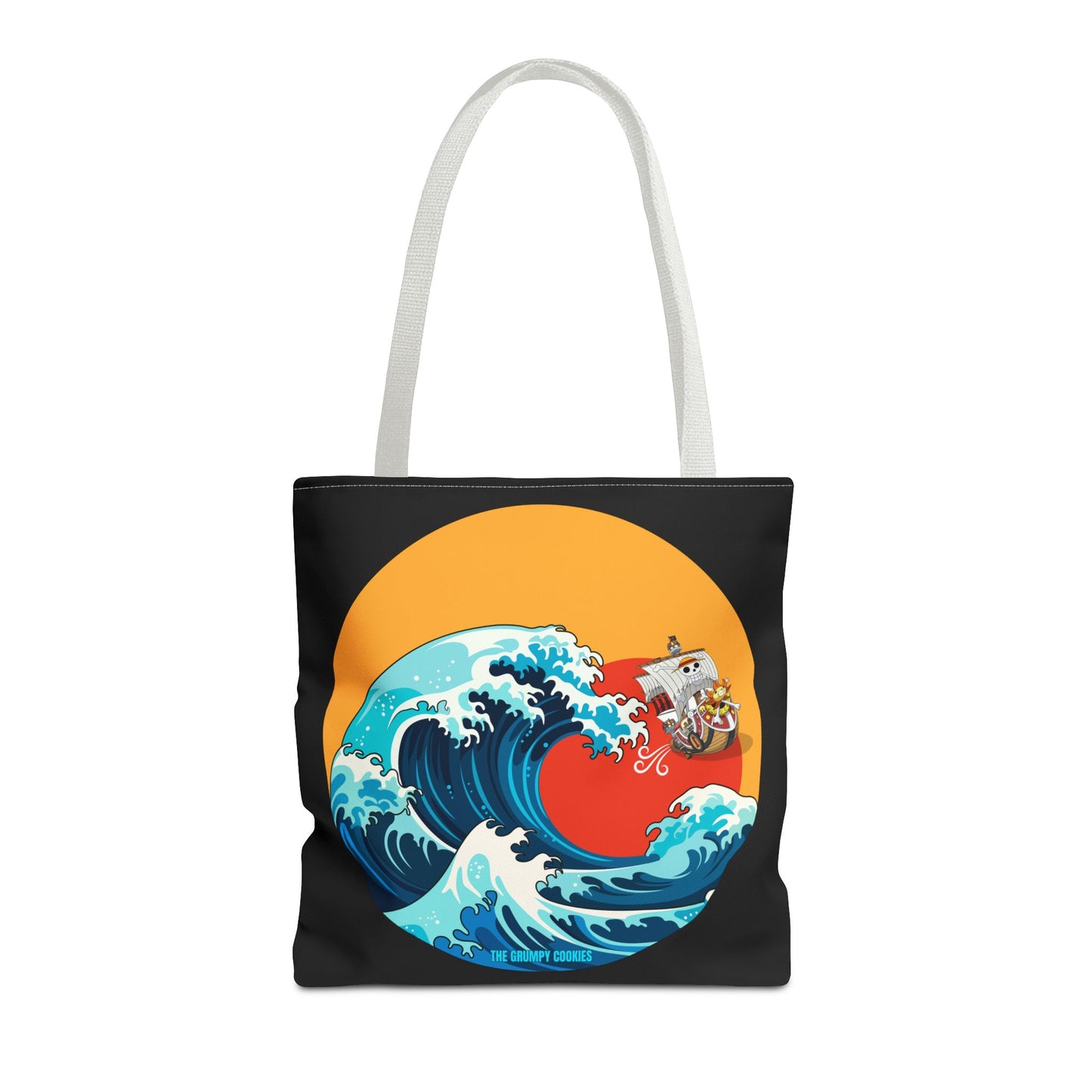 One Piece - Riding the Wave Black Tote Bag