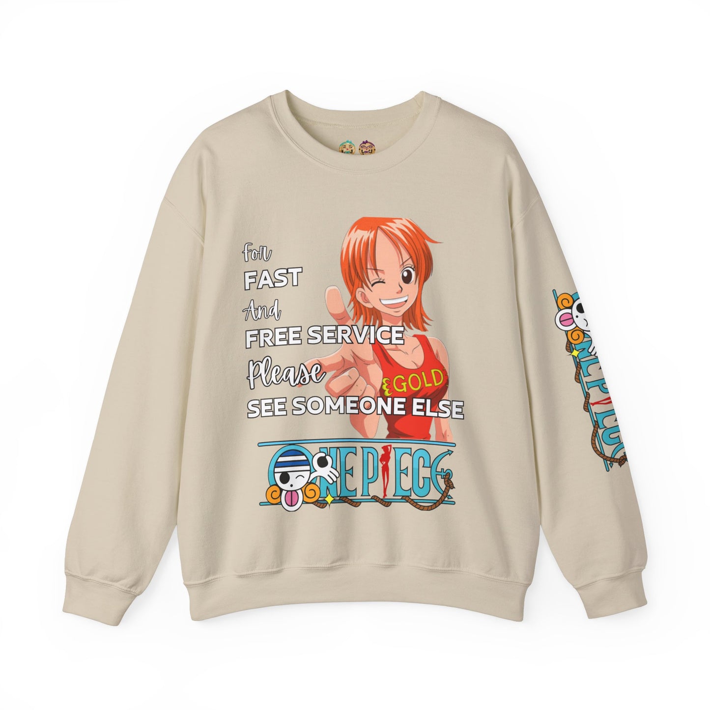One Piece - Fast and Free Service Unisex Heavy Blend™ Crewneck Sweatshirt