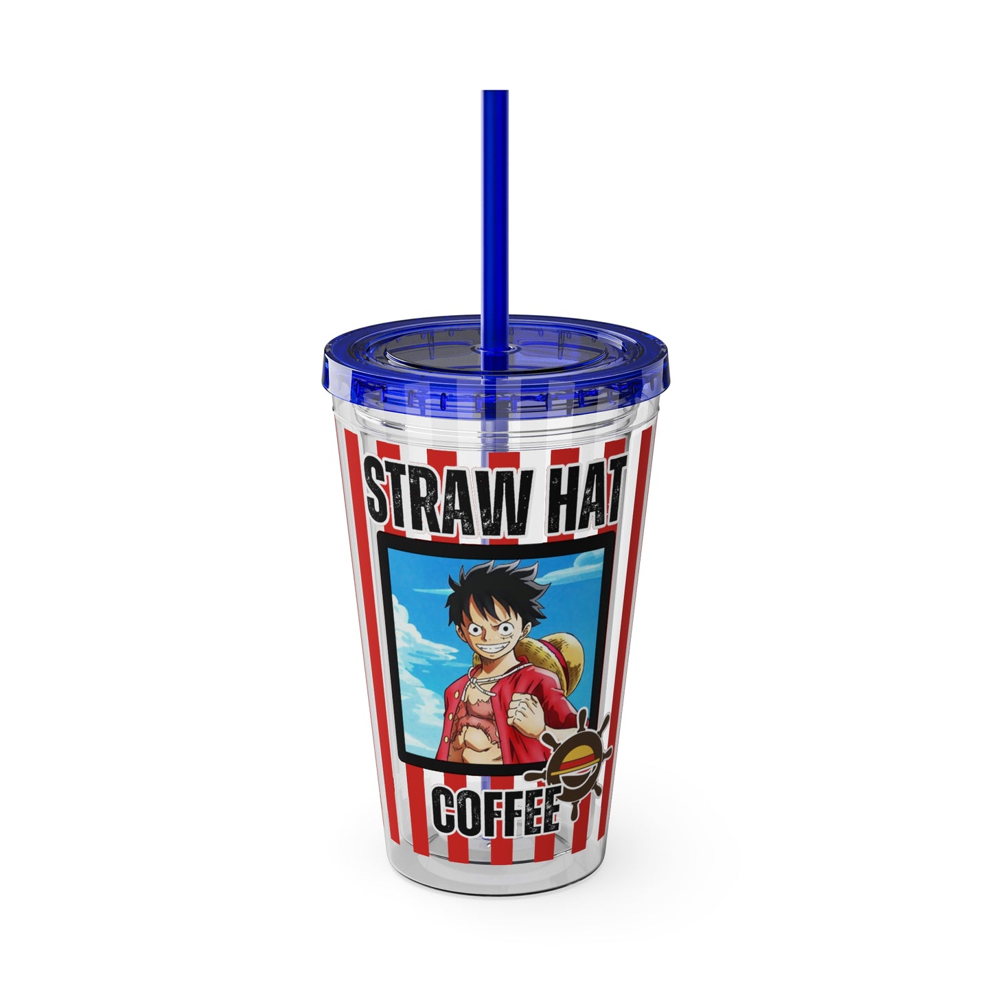 Straw Hat Coffee - Captain Luffy Sunsplash Tumbler with Straw, 16oz