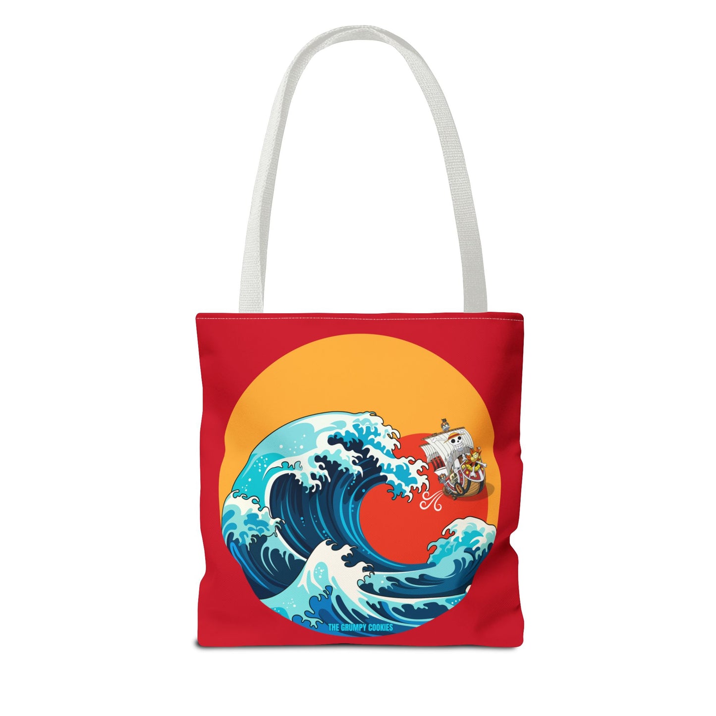 One Piece - Riding the Wave Dark Red Tote Bag
