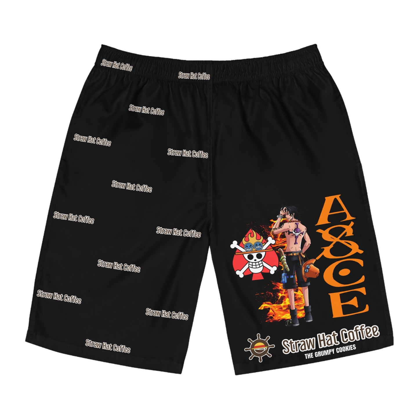 Straw Hat Coffee - Burn It Up Men's Board Shorts