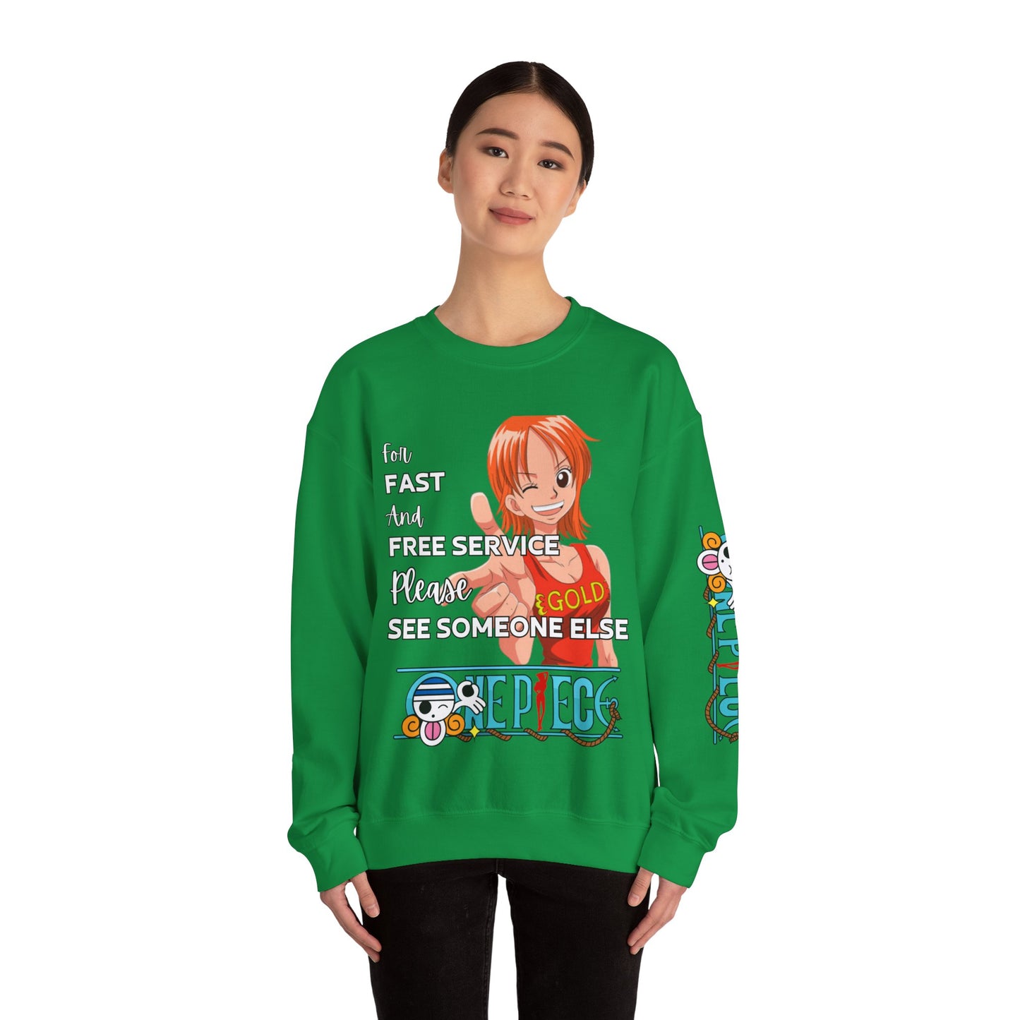 One Piece - Fast and Free Service Unisex Heavy Blend™ Crewneck Sweatshirt