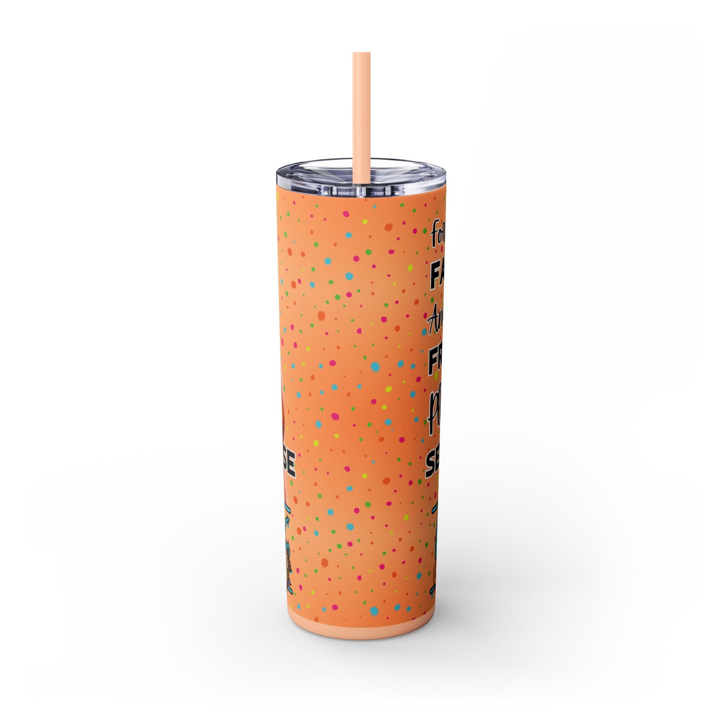 One Piece - Fast and Free Service Skinny Tumbler with Straw, 20oz