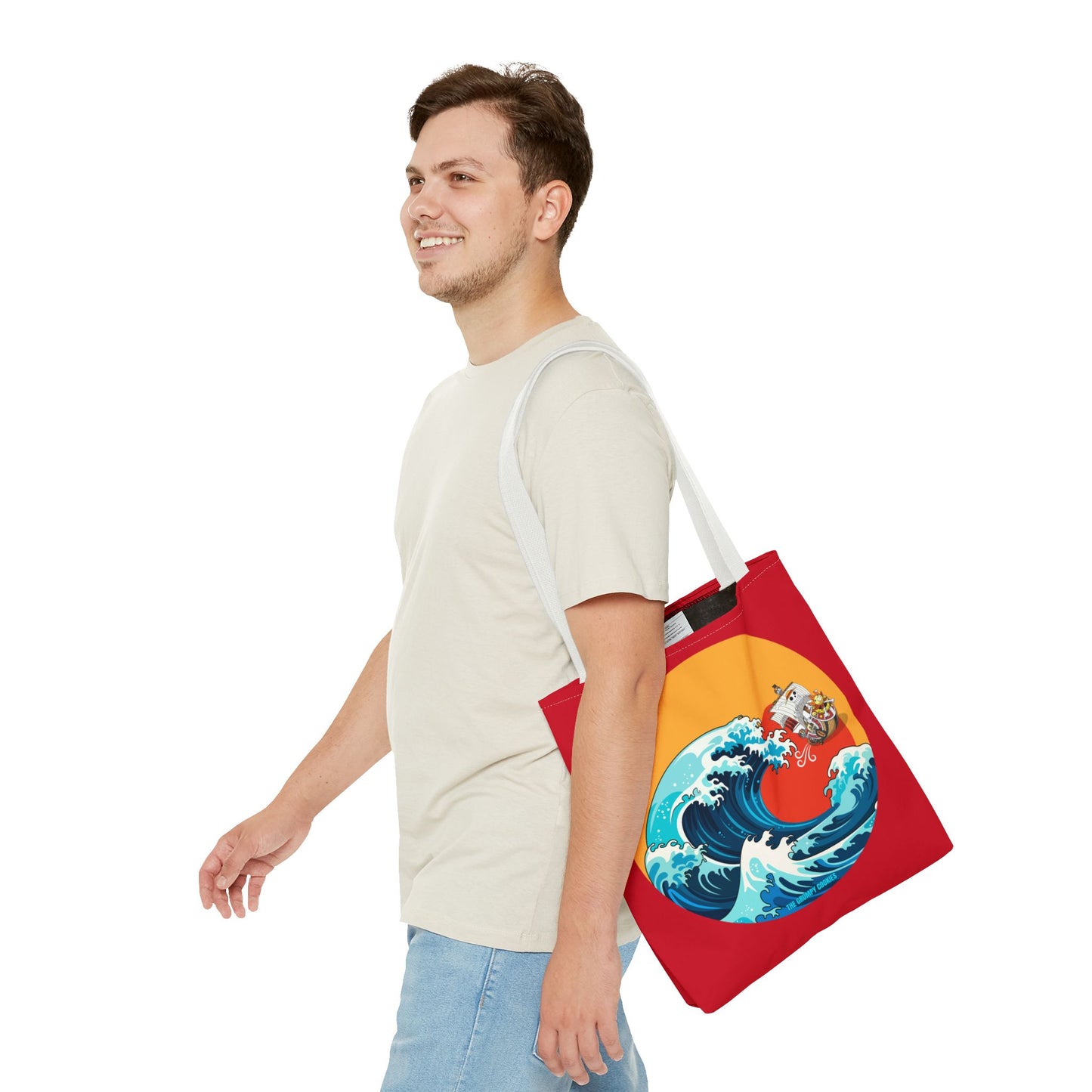 One Piece - Riding the Wave Dark Red Tote Bag