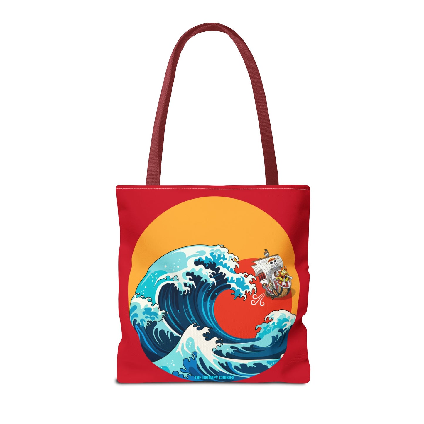One Piece - Riding the Wave Dark Red Tote Bag