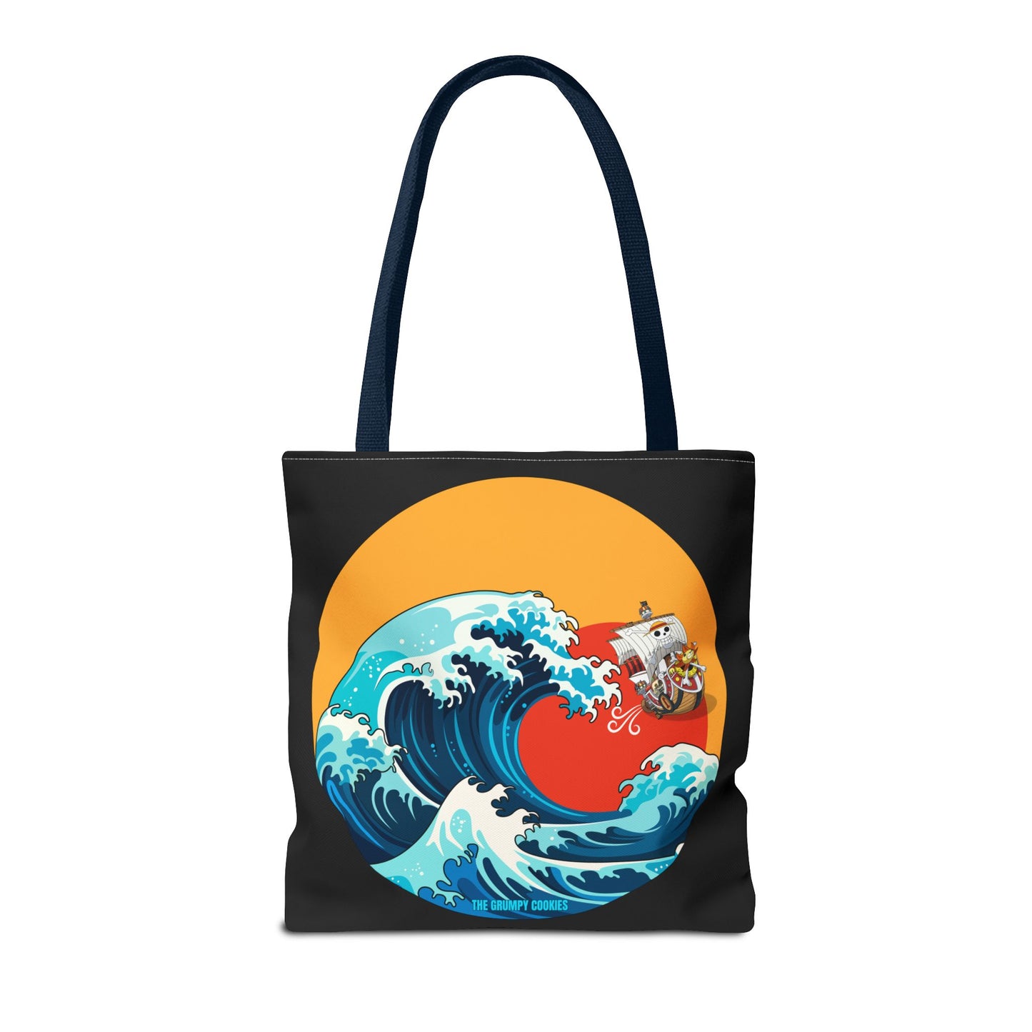 One Piece - Riding the Wave Black Tote Bag