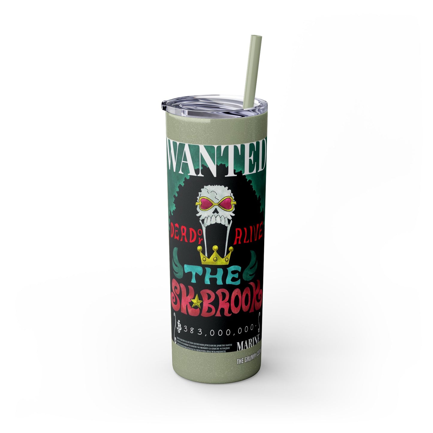 One Piece - Brook Wanted Poster Tumbler with Straw, 20oz
