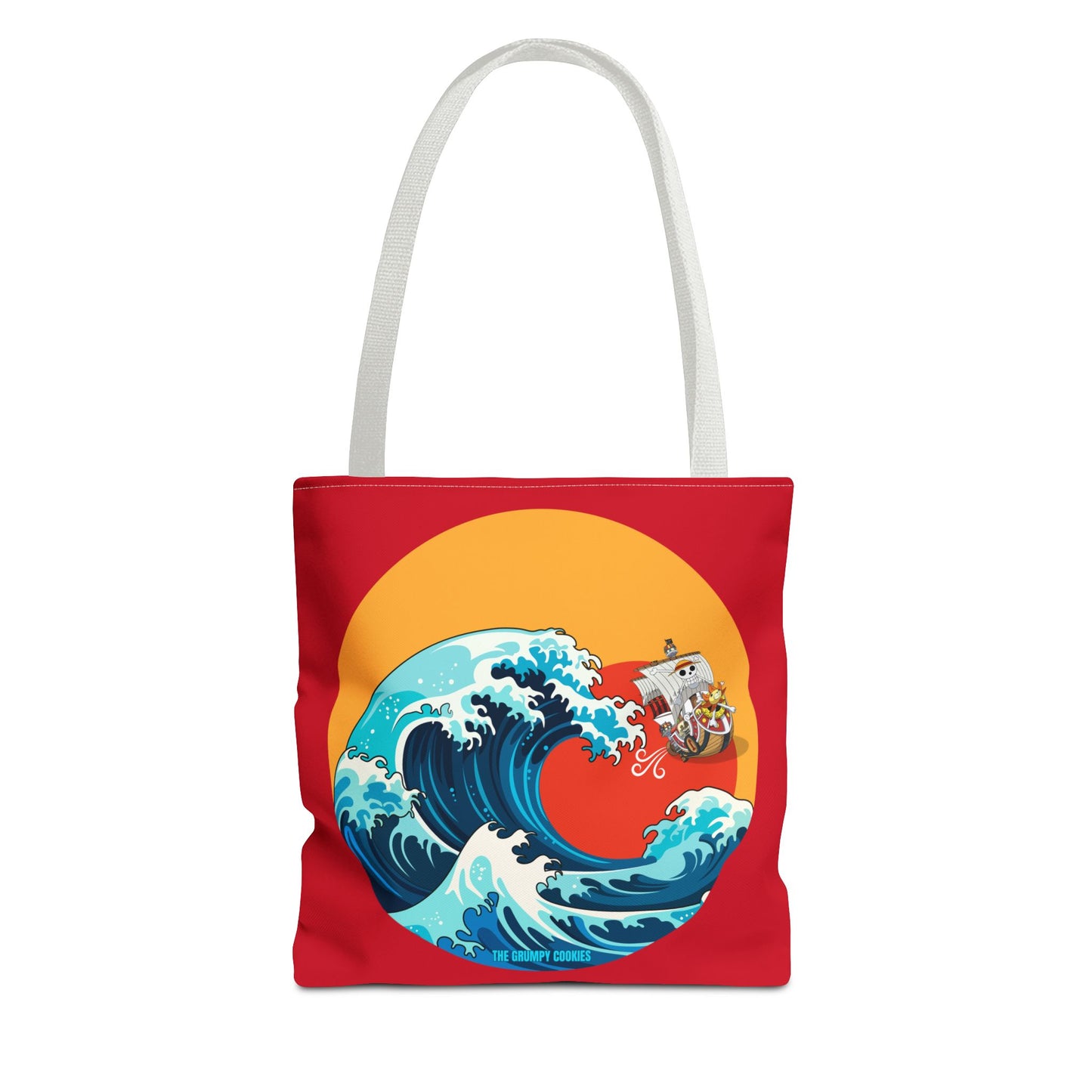 One Piece - Riding the Wave Dark Red Tote Bag
