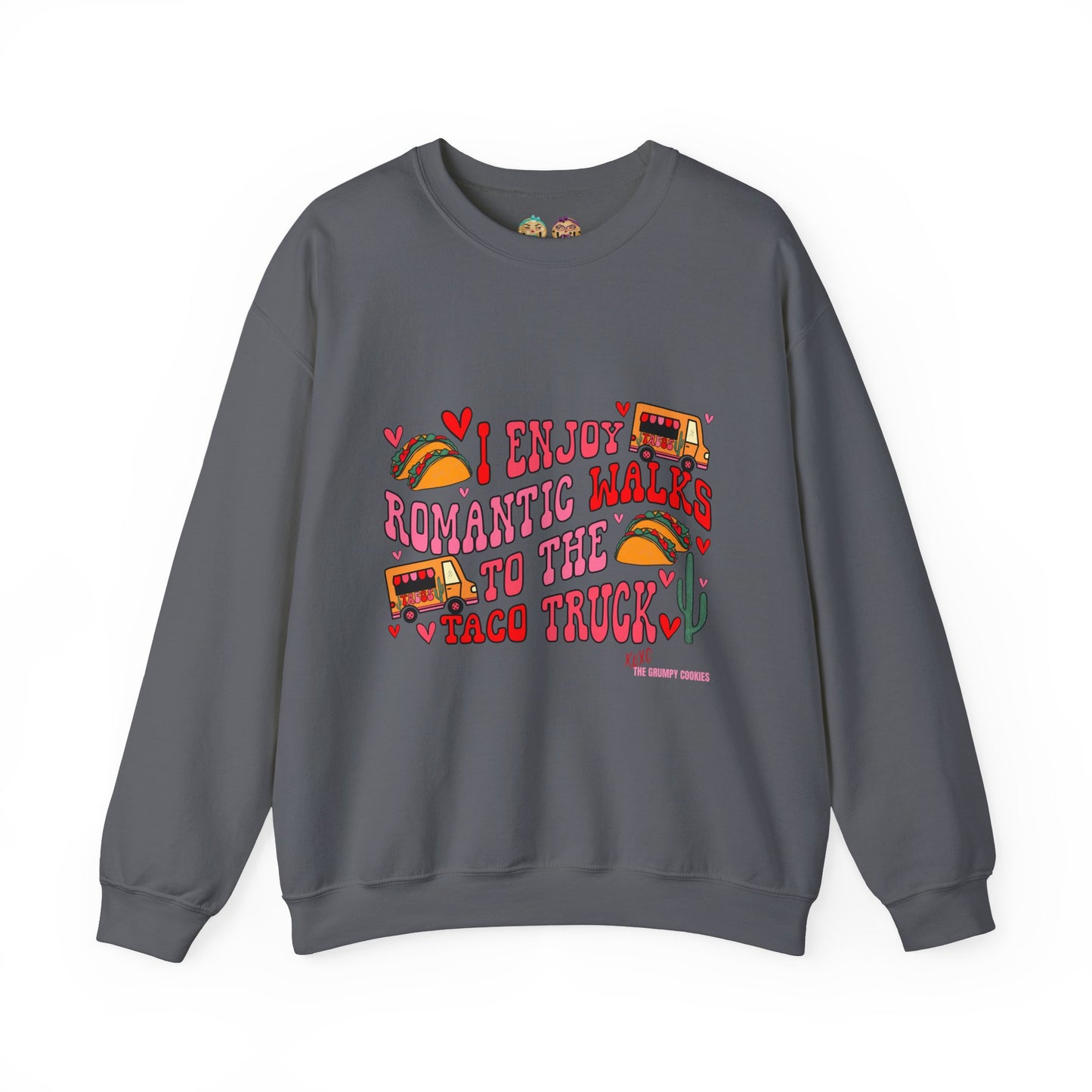 The Grumpy Cookies - Romance = Tacos Unisex Heavy Blend™ Crewneck Sweatshirt