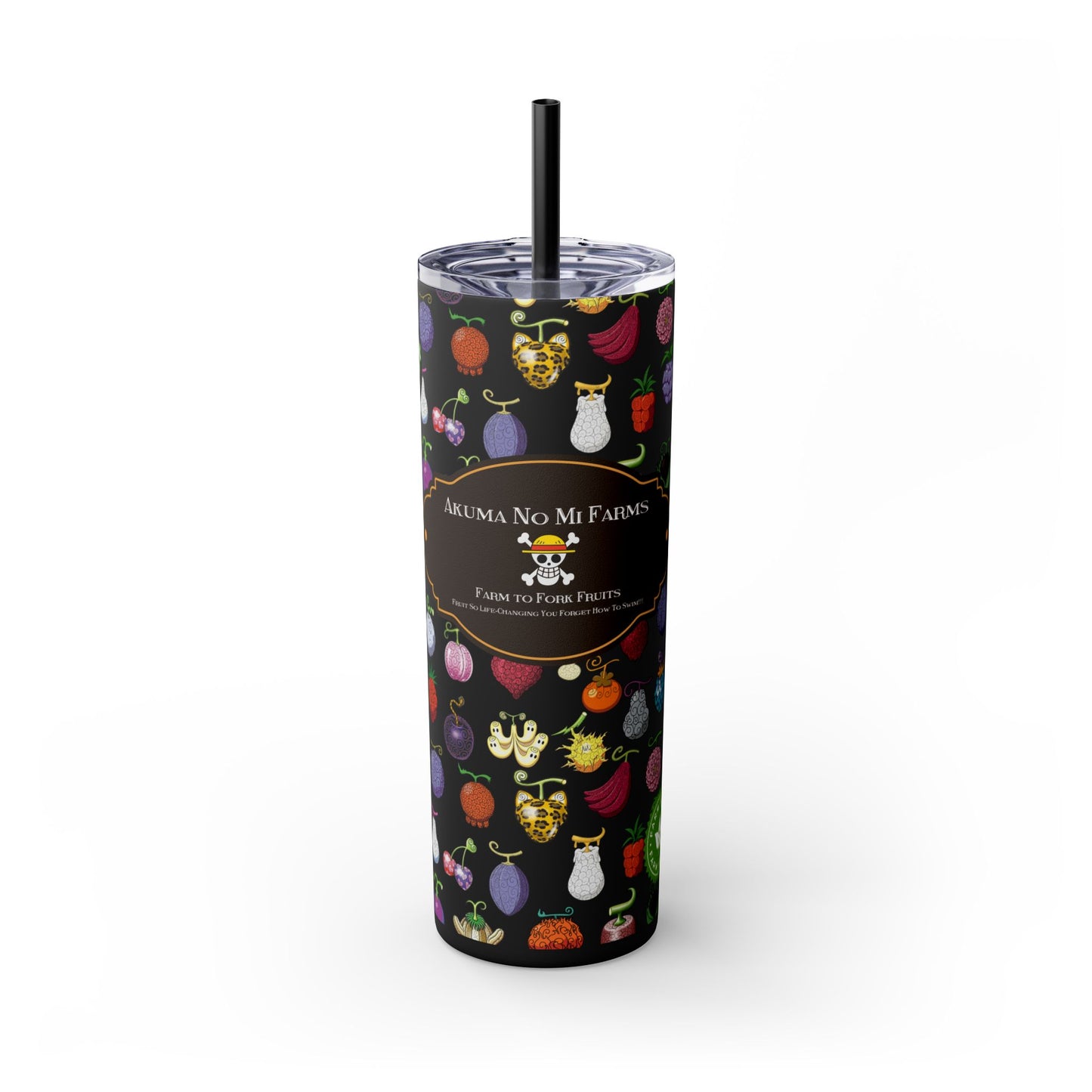 One Piece - Organic Devil Fruit 20oz Skinny Tumbler with Straw