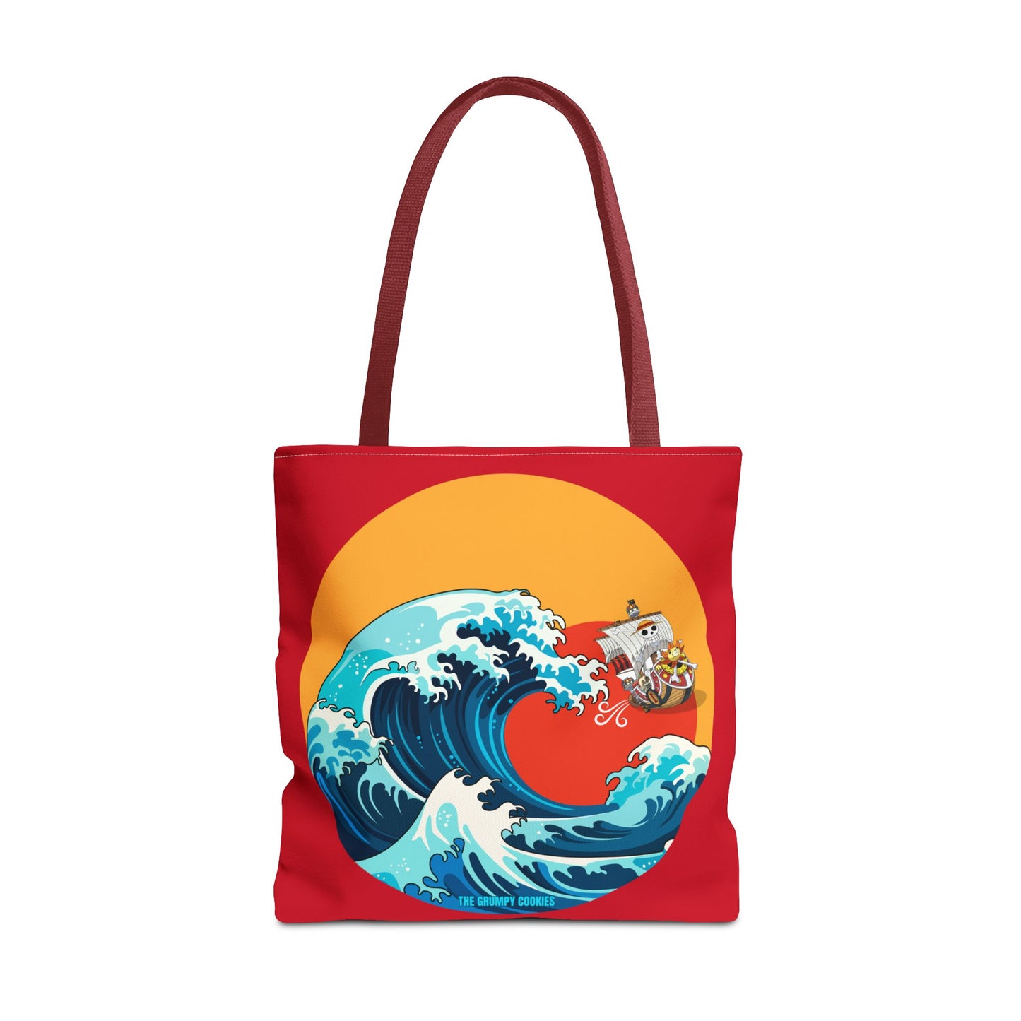 One Piece - Riding the Wave Dark Red Tote Bag
