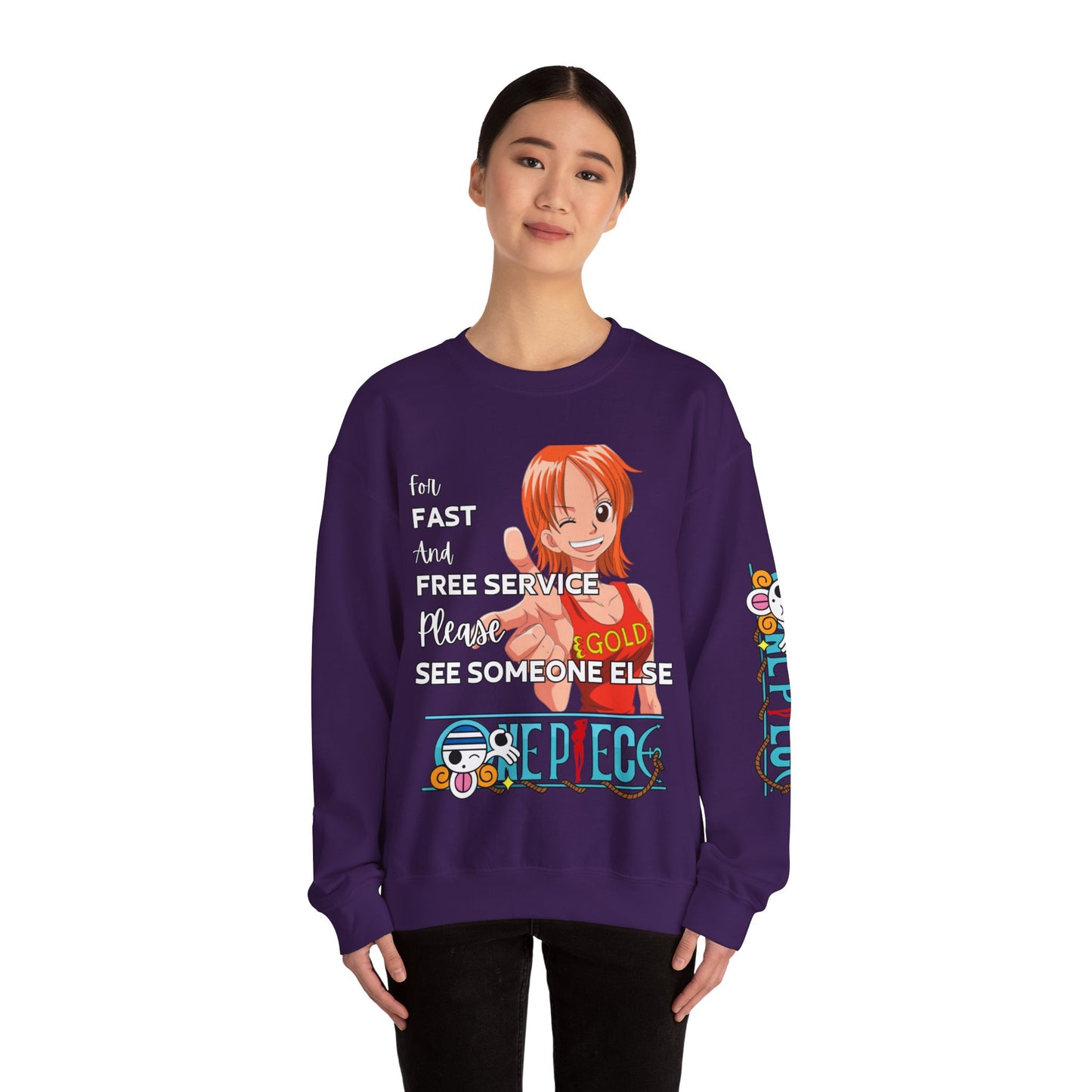 One Piece - Fast and Free Service Unisex Heavy Blend™ Crewneck Sweatshirt