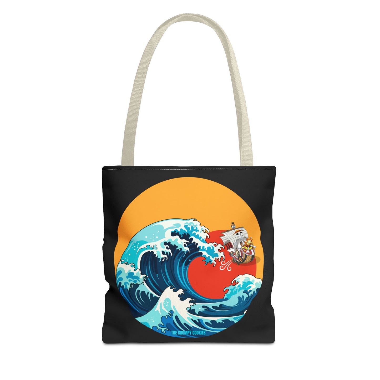 One Piece - Riding the Wave Black Tote Bag