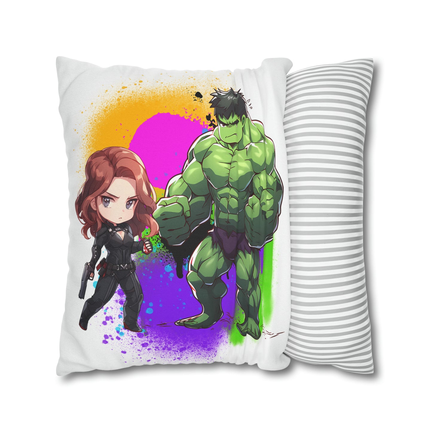 Marvel - Hulk Loves Black Widow Spun Polyester Square Pillow Case