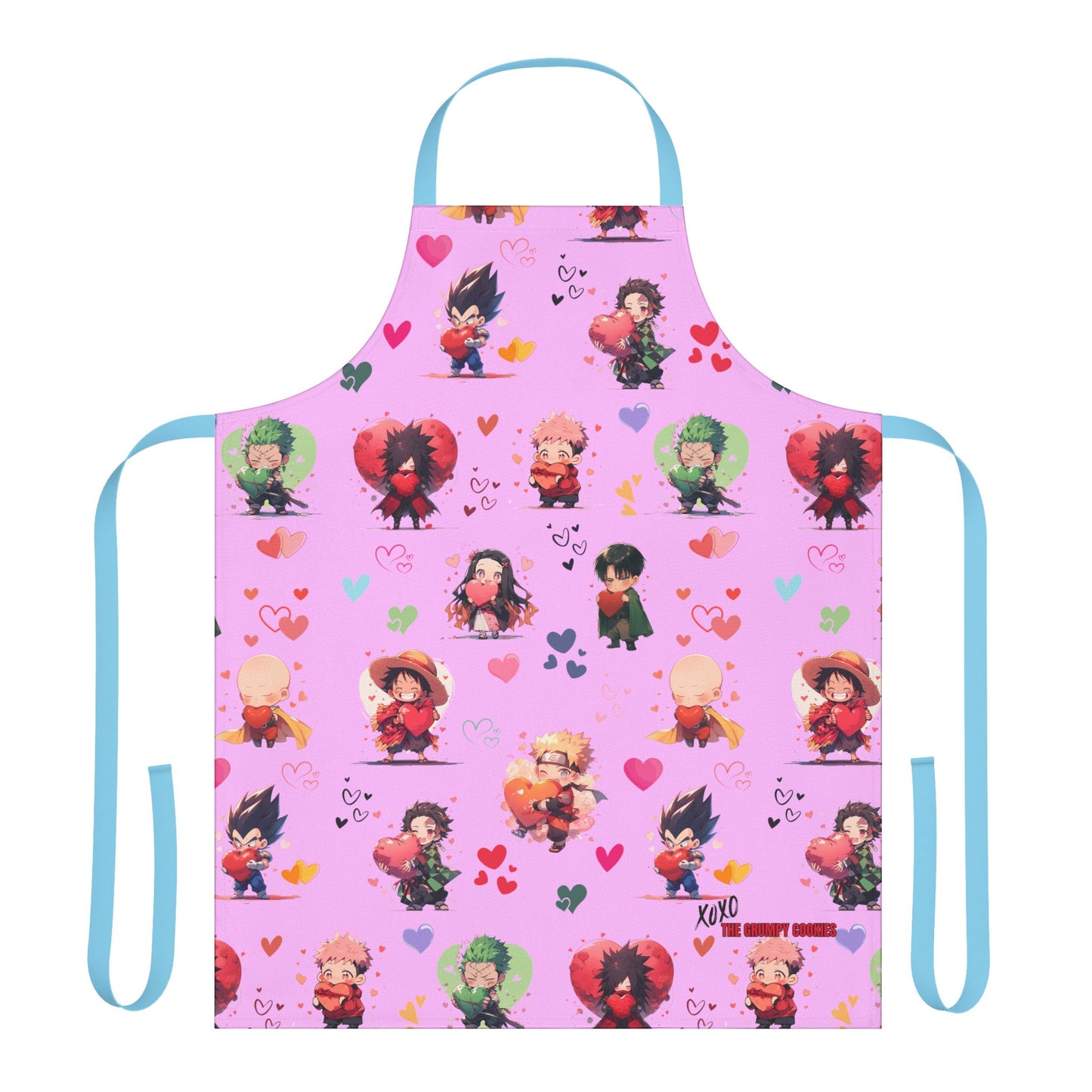 Chibi Anime Friends - Lotsa Love Pink Graphic Kitchen Apron