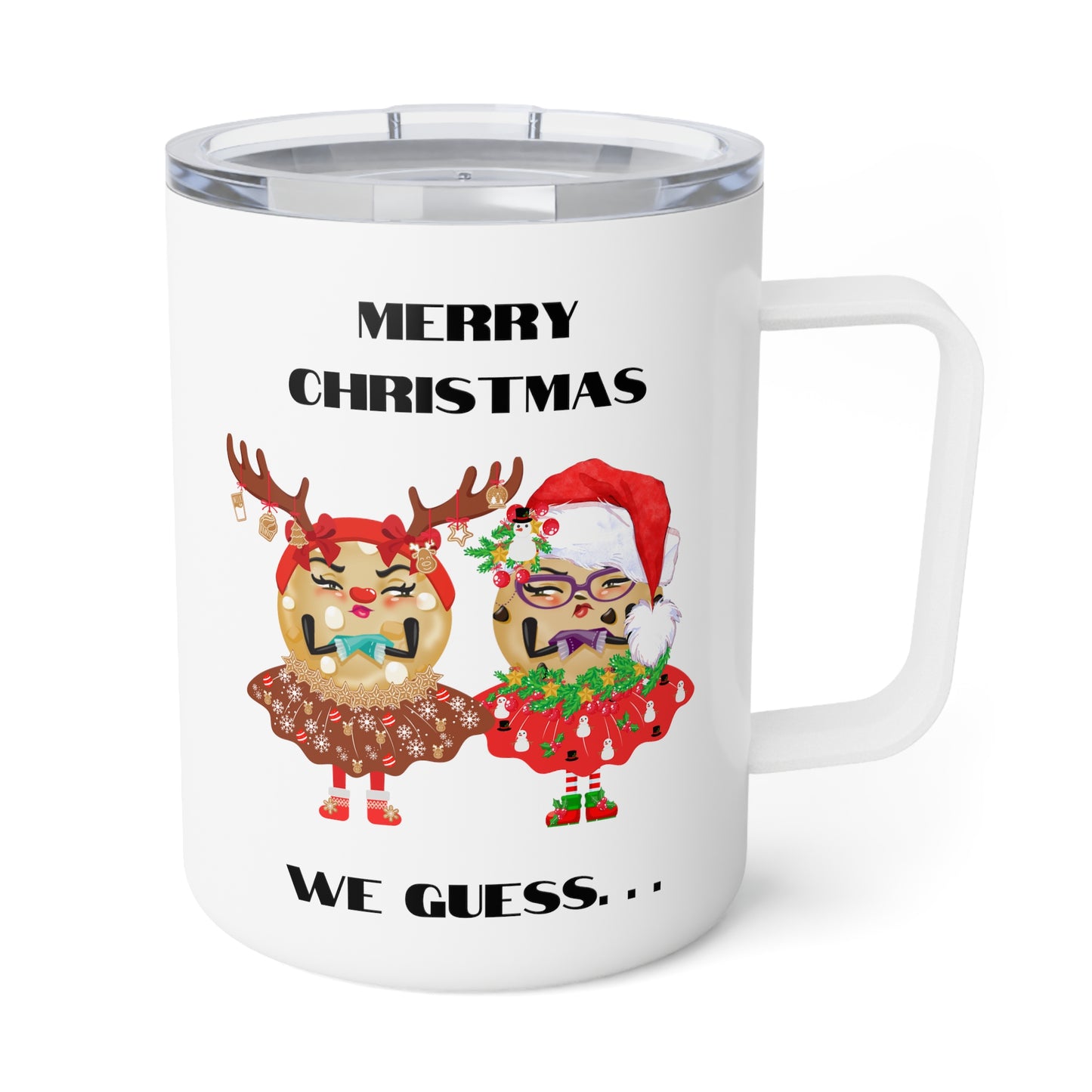 The Grumpy Cookies - Merry Christmas... We Guess Insulated Coffee Mug, 10oz