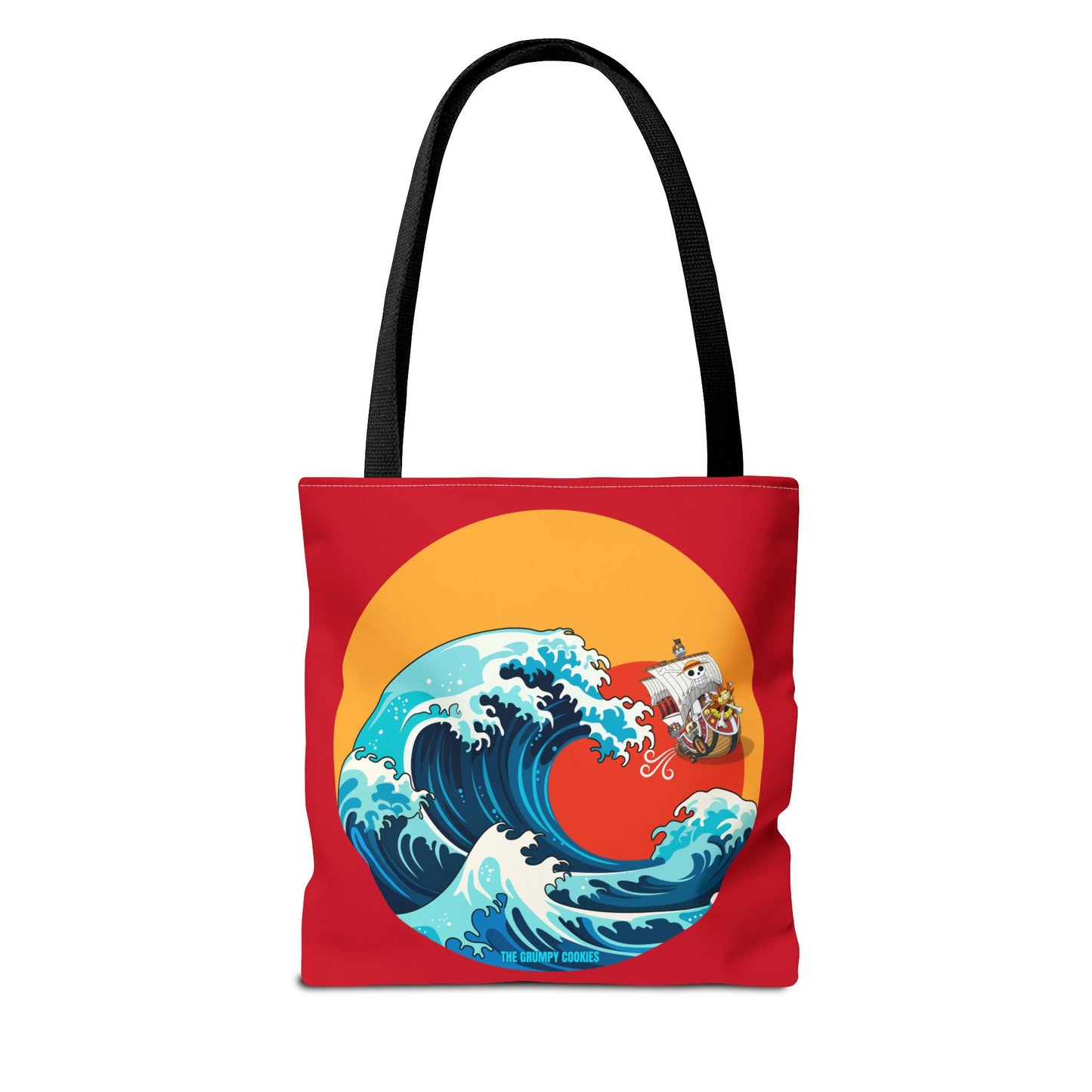 One Piece - Riding the Wave Dark Red Tote Bag