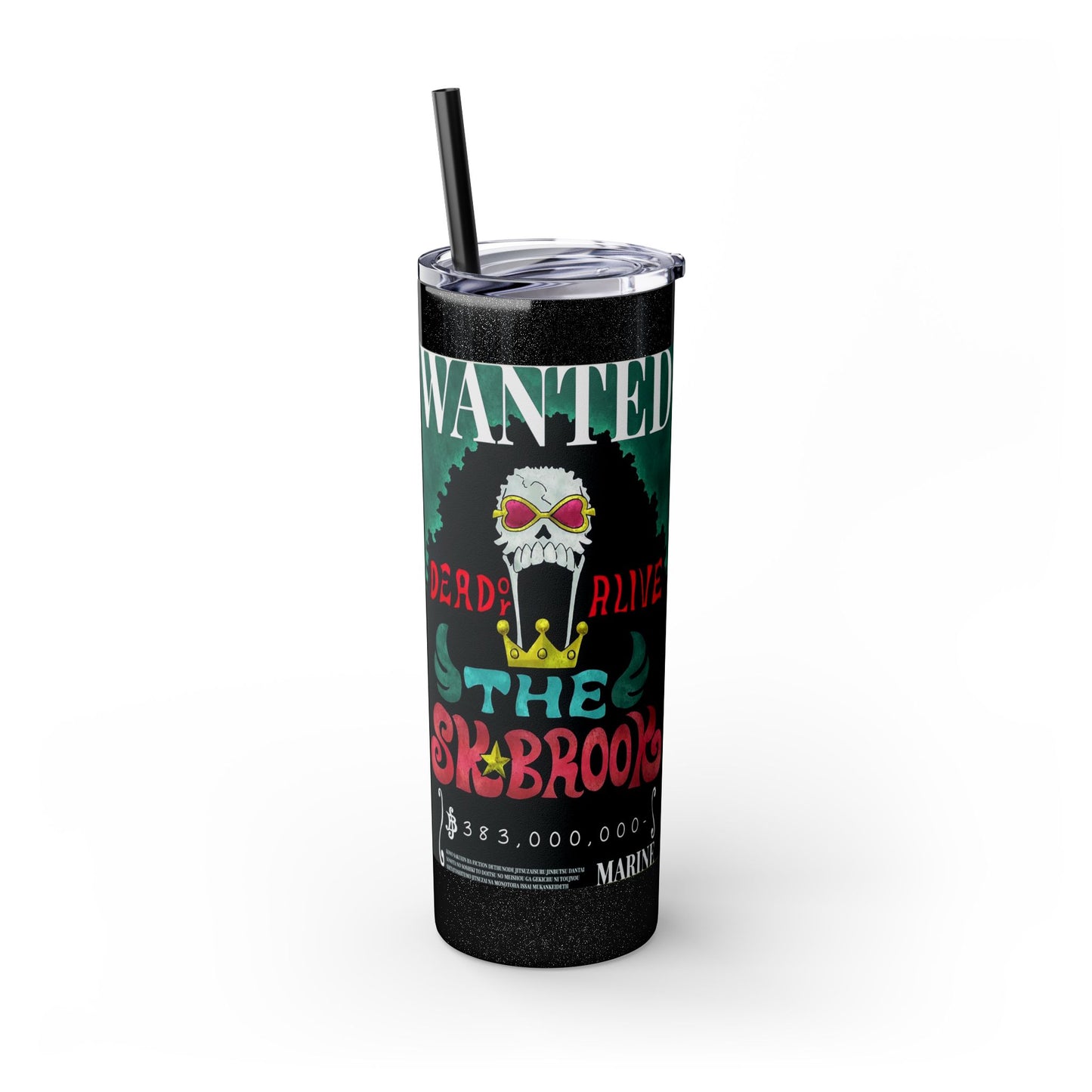 One Piece - Brook Wanted Poster Tumbler with Straw, 20oz