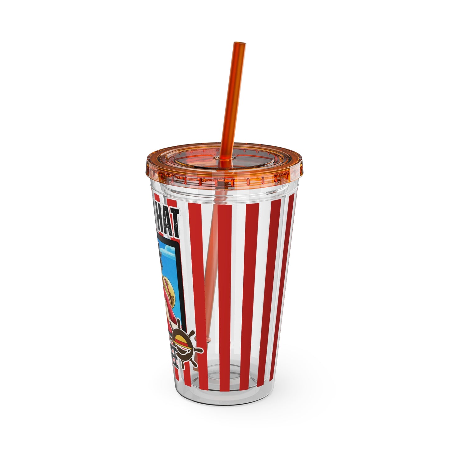 Straw Hat Coffee - Captain Luffy Sunsplash Tumbler with Straw, 16oz