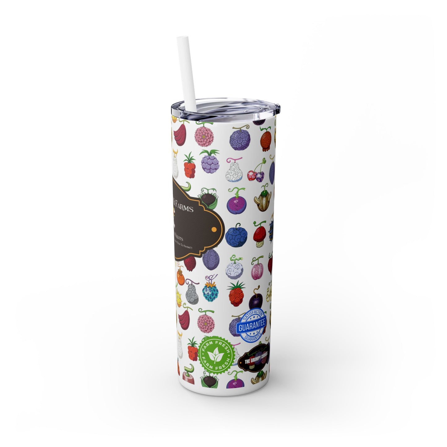 One Piece - Organic Devil Fruit 20oz Skinny Tumbler with Straw