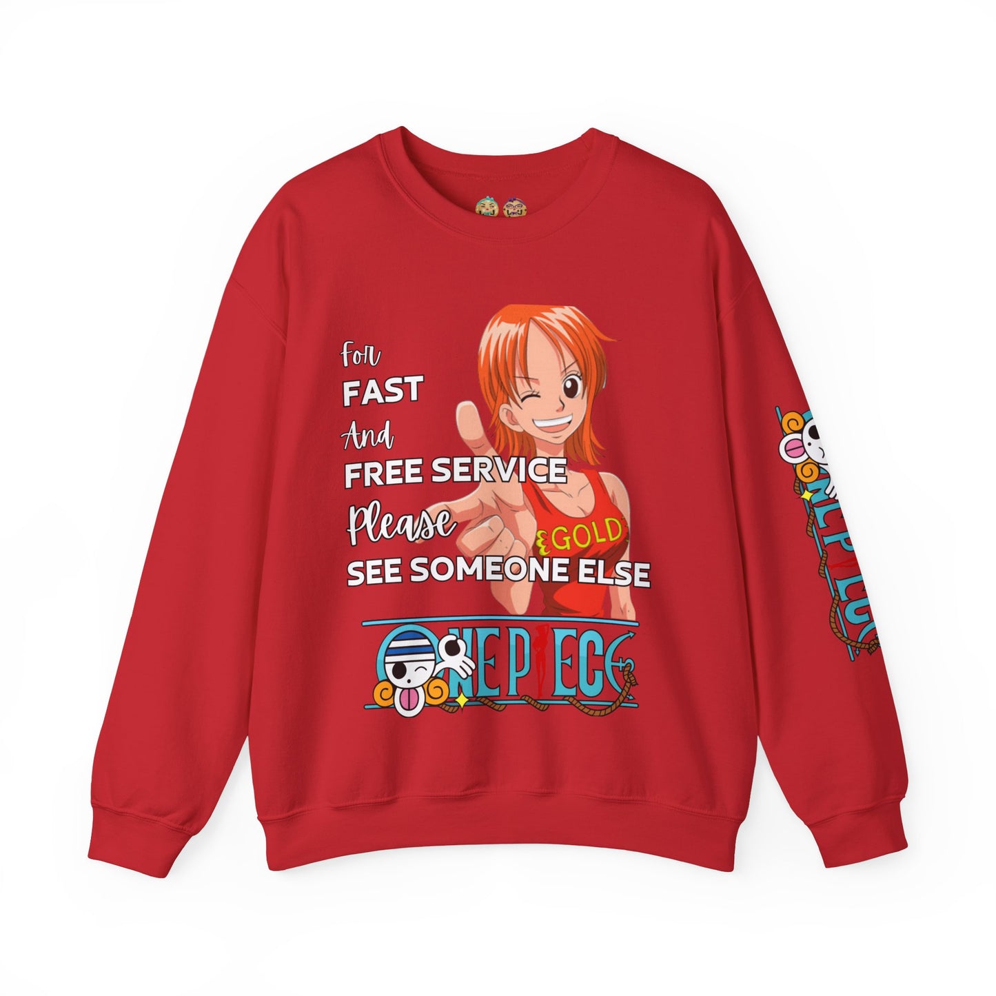 One Piece - Fast and Free Service Unisex Heavy Blend™ Crewneck Sweatshirt