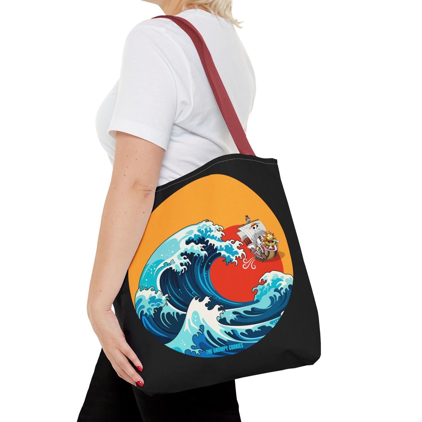 One Piece - Riding the Wave Black Tote Bag