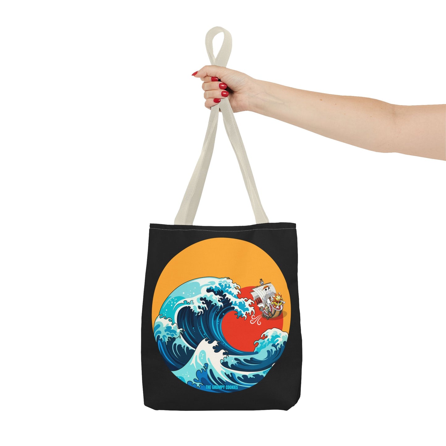 One Piece - Riding the Wave Black Tote Bag