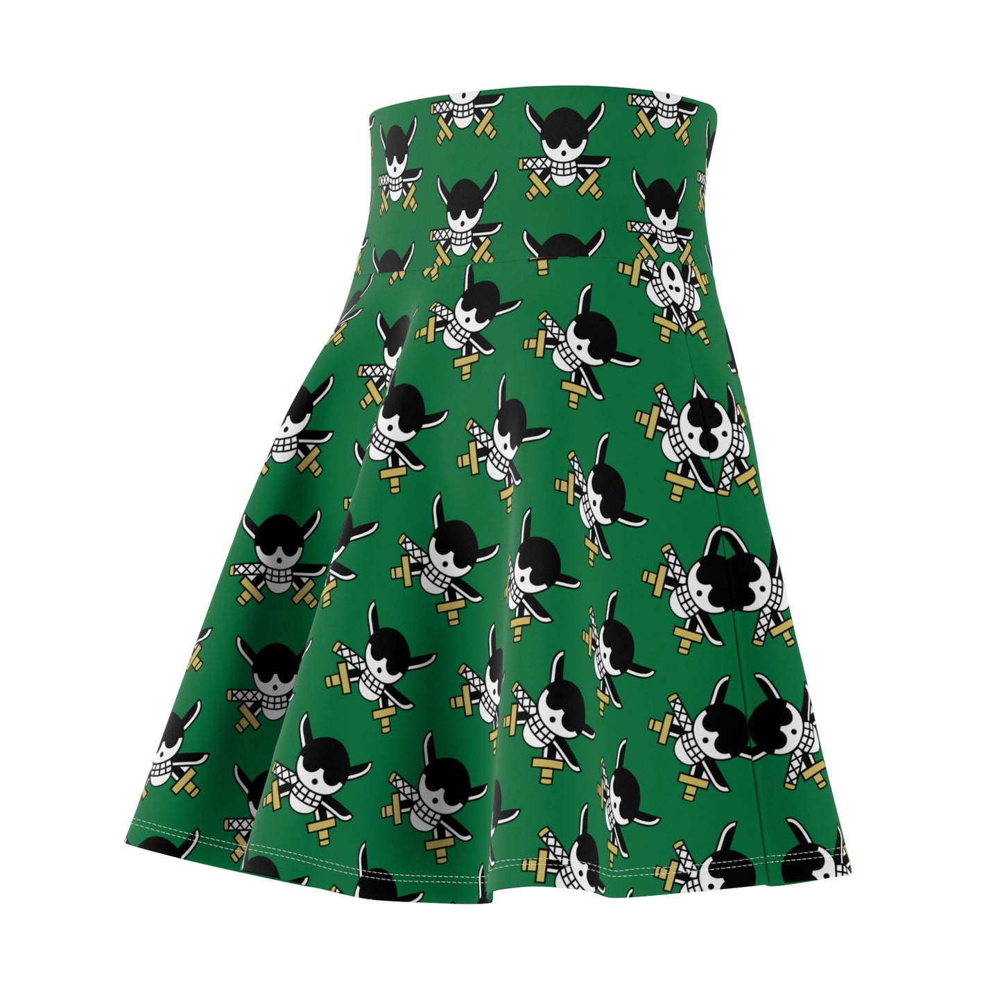 One Piece - Zoro's Jolly Roger Women's Skater Black Skirt