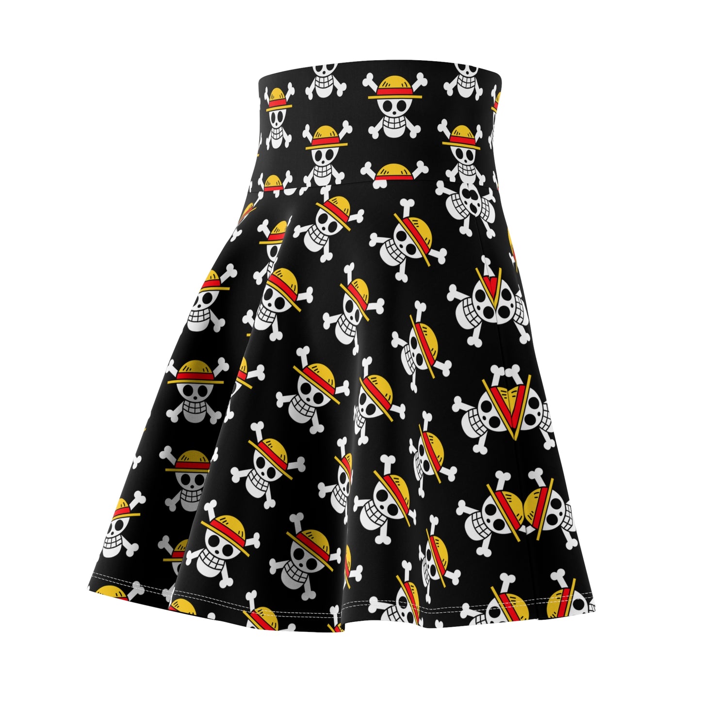 One Piece - Luffy's Jolly Roger Women's Skater Black Skirt