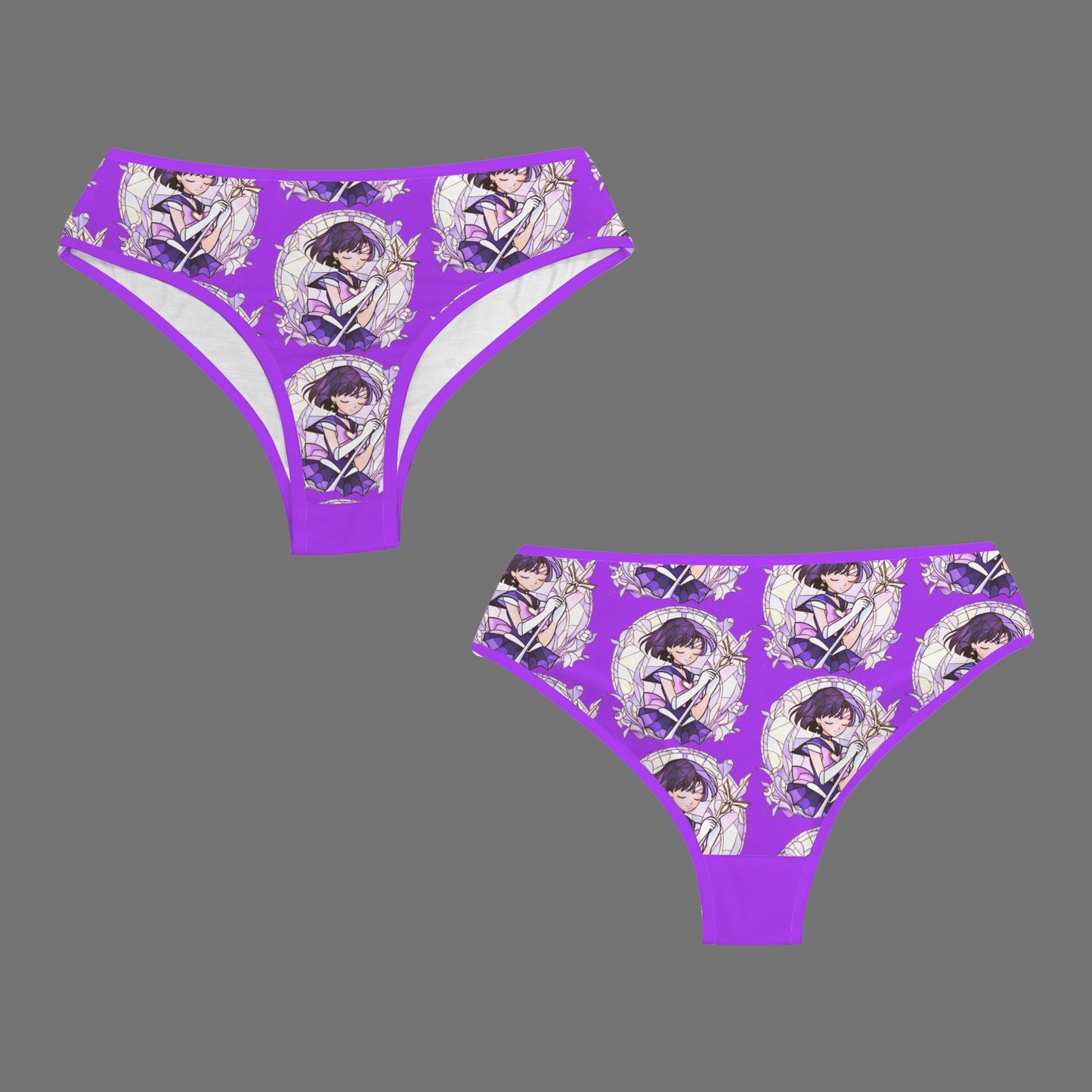 Sailor Moon - Stained Glass Sailor Saturn Women's Purple Mid Rise Purple Underwear