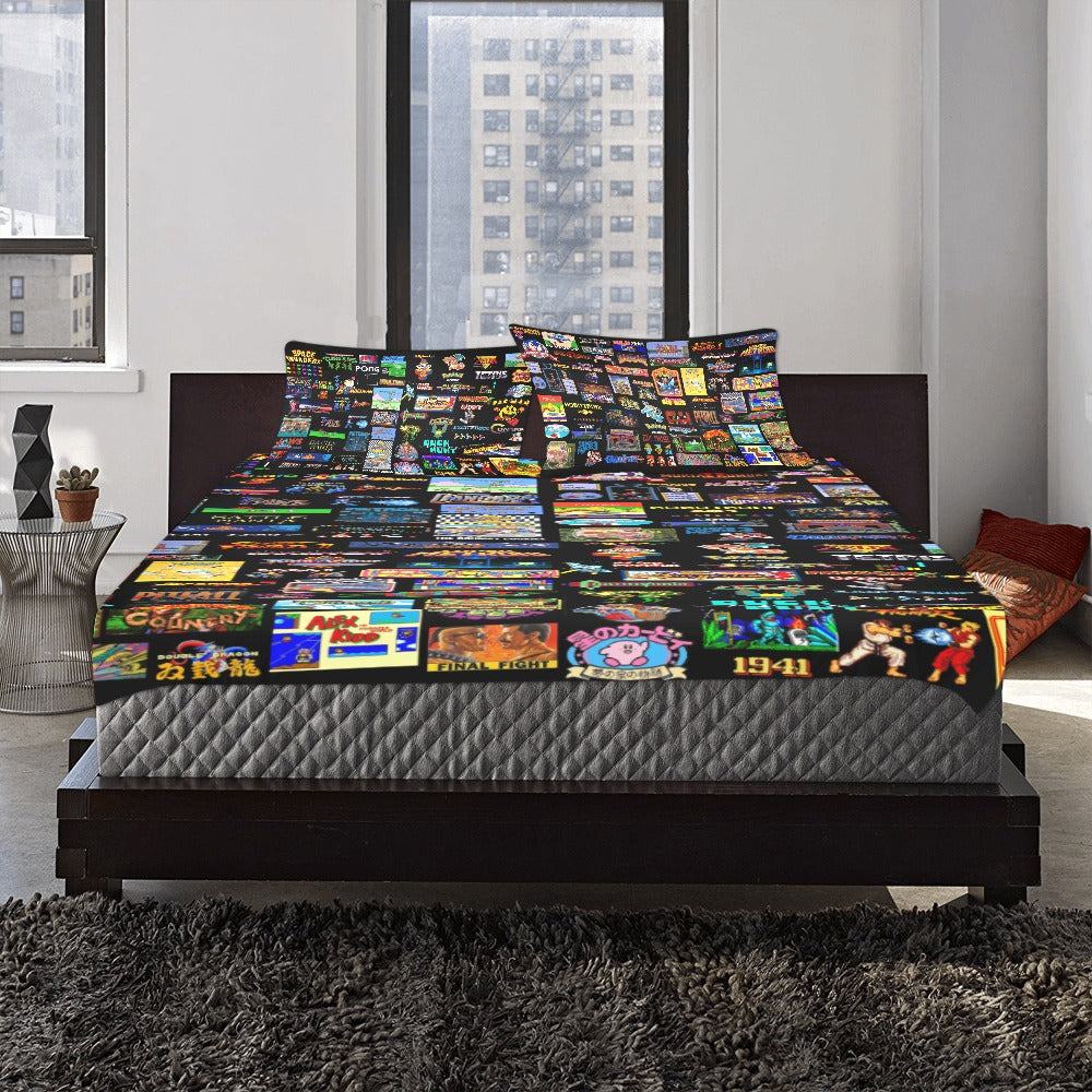 The Grumpy Cookies - Old School Gamer 3-Piece Queen Bedding Set
