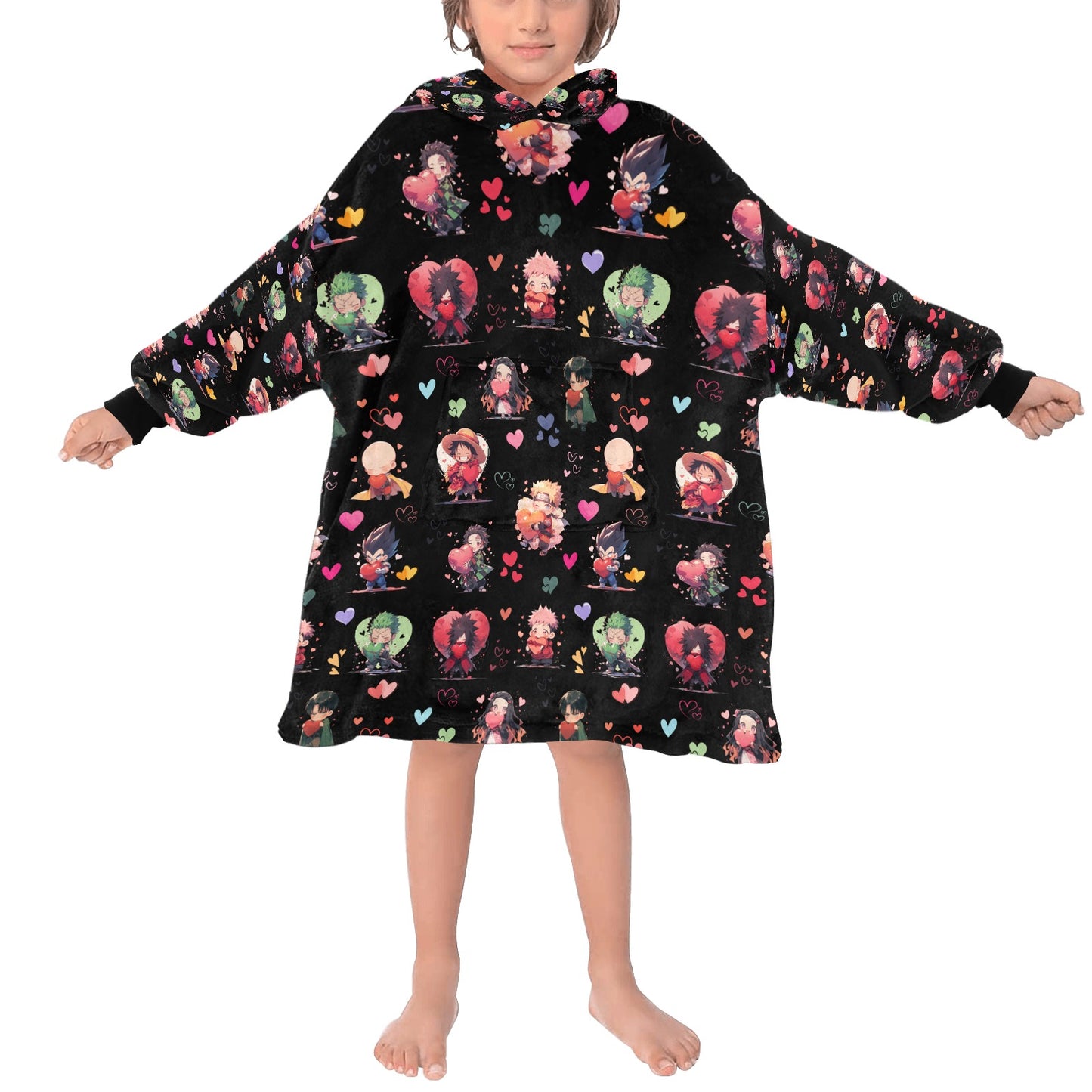 Chibi Anime Friends - Lotsa Love Blanket Hoodie for Kids