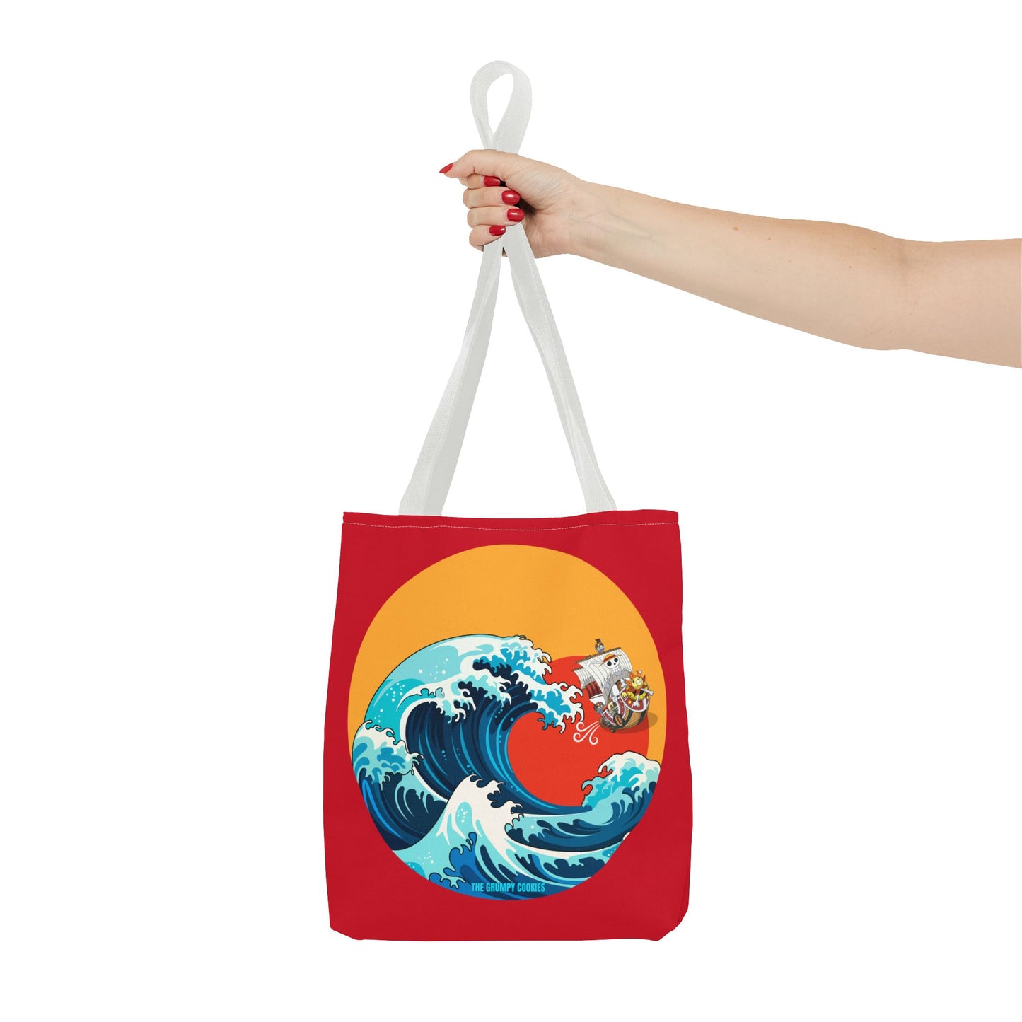 One Piece - Riding the Wave Dark Red Tote Bag