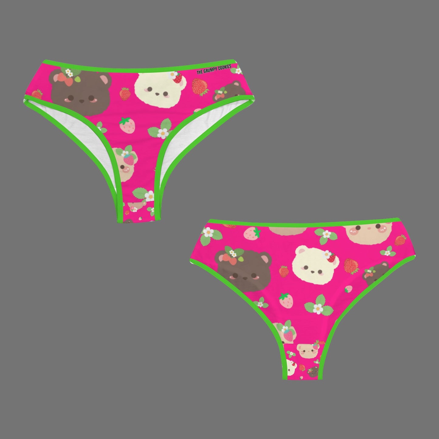 The Grumpy Cookies - Strawbeary Pals Gangs All Here Women's Mid Rise Hot Pink Underwear
