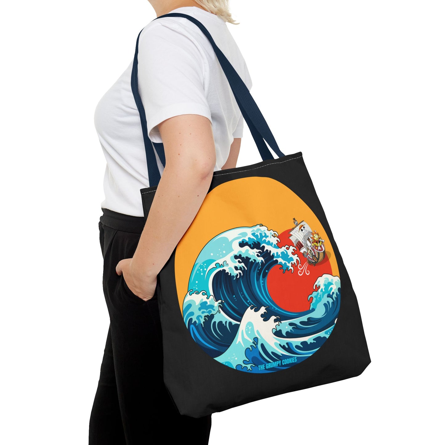 One Piece - Riding the Wave Black Tote Bag