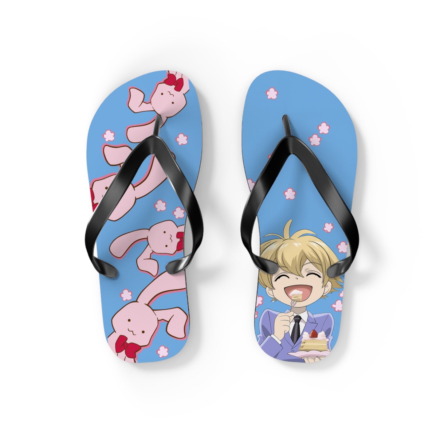 Ouran High School Host Club - Honey-Kun loves Usa-Chan and Cakey Unisex Flip Flops