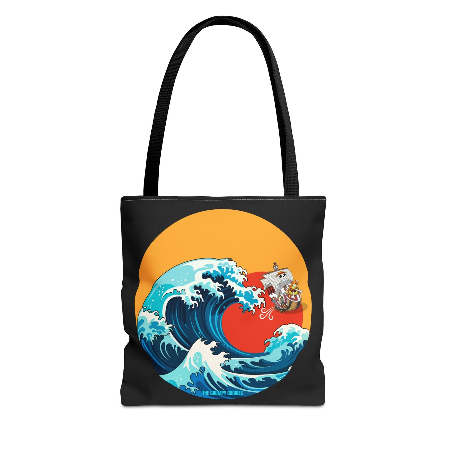 One Piece - Riding the Wave Black Tote Bag