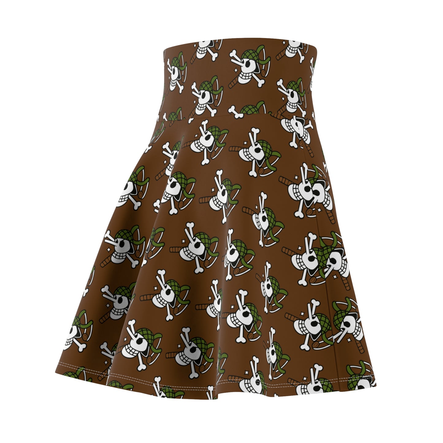 One Piece - Usopp's Jolly Roger Women's Skater Brown Skirt