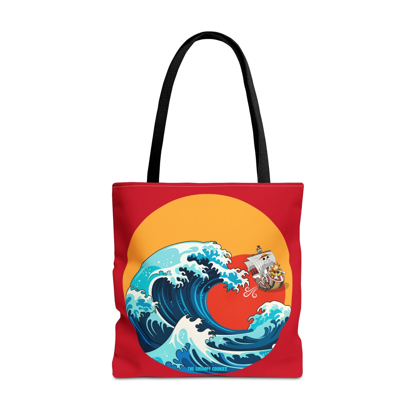 One Piece - Riding the Wave Dark Red Tote Bag