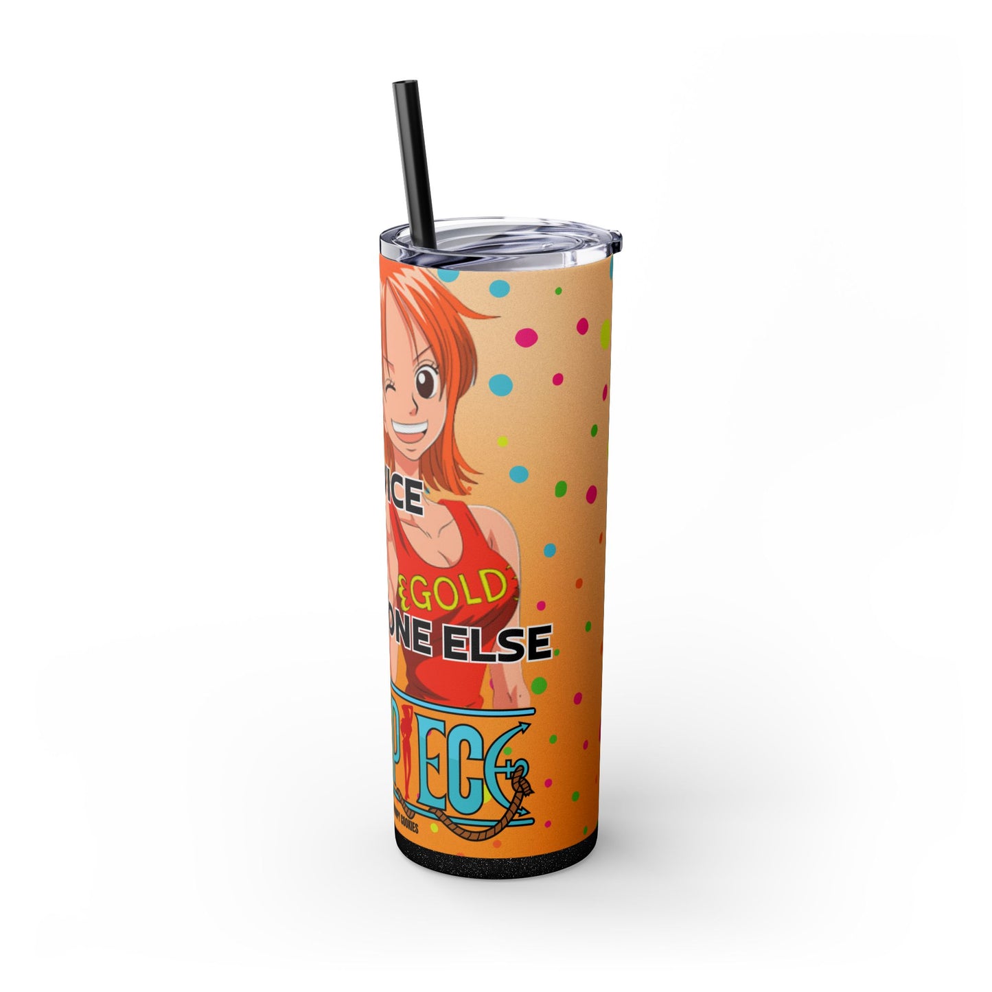 One Piece - Fast and Free Service Skinny Tumbler with Straw, 20oz