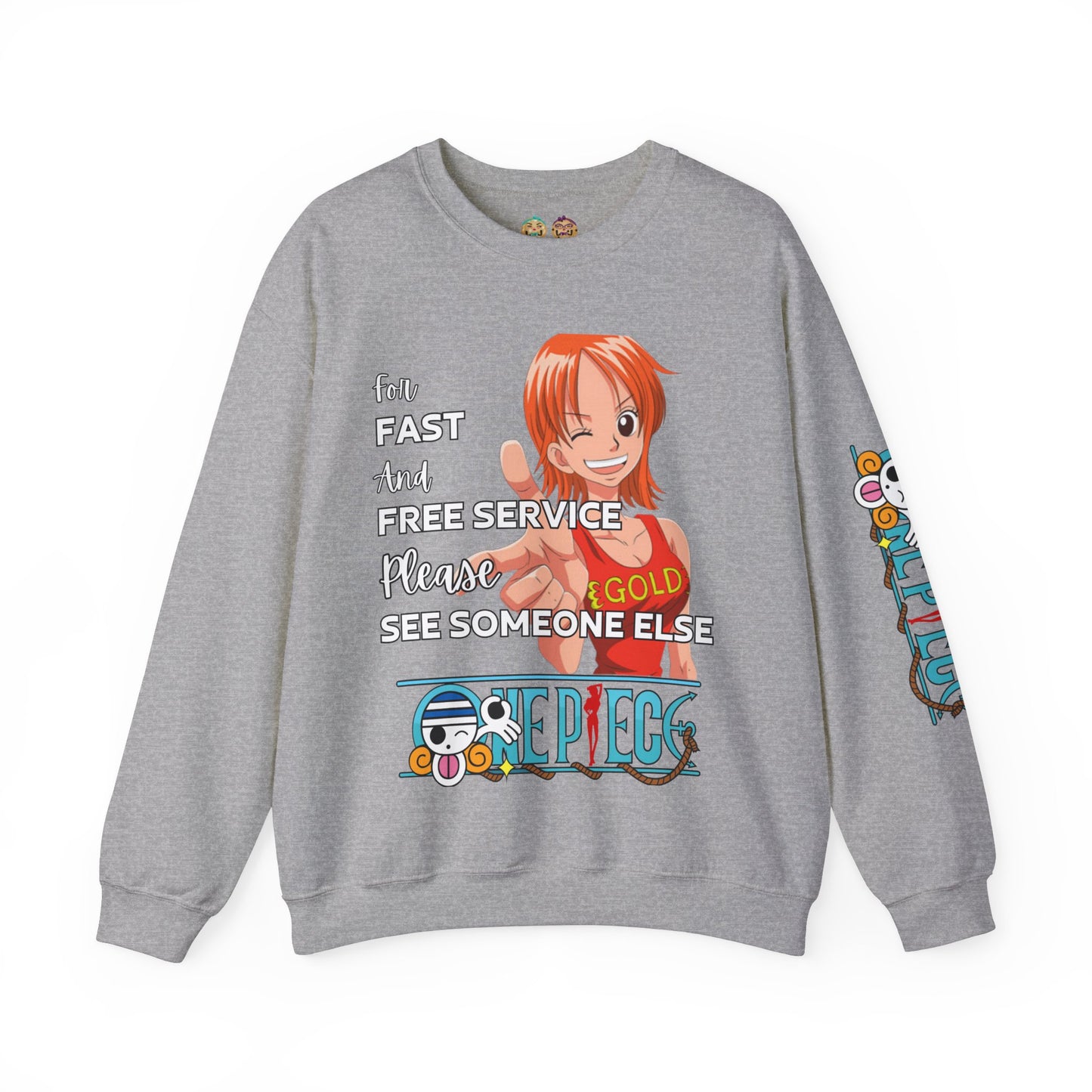 One Piece - Fast and Free Service Unisex Heavy Blend™ Crewneck Sweatshirt