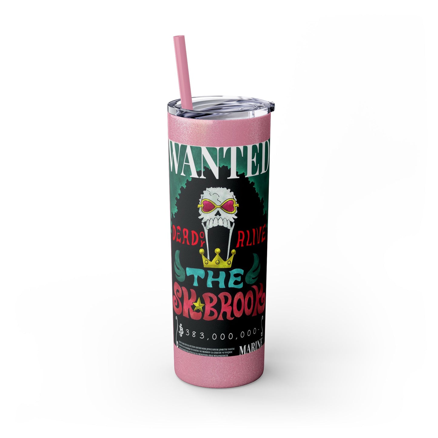 One Piece - Brook Wanted Poster Tumbler with Straw, 20oz