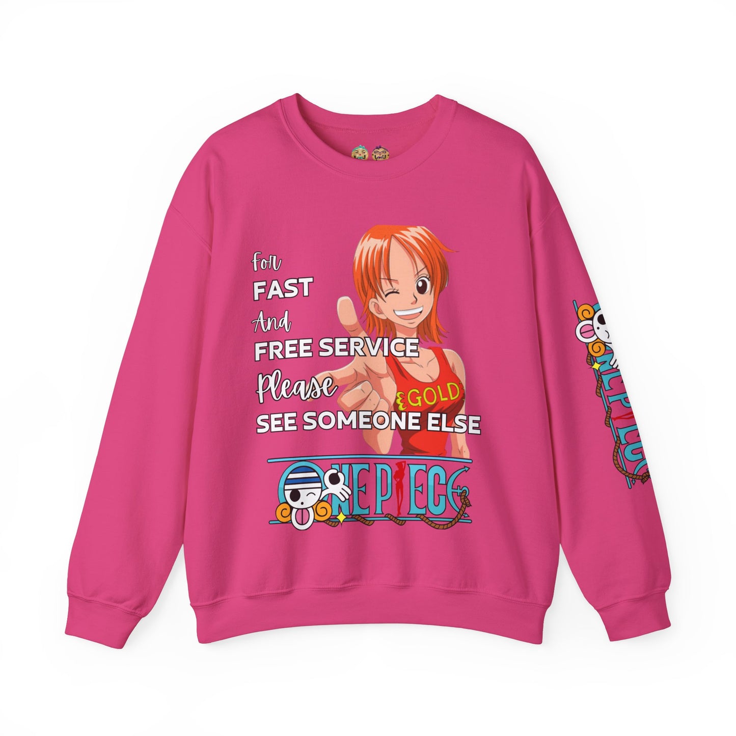 One Piece - Fast and Free Service Unisex Heavy Blend™ Crewneck Sweatshirt