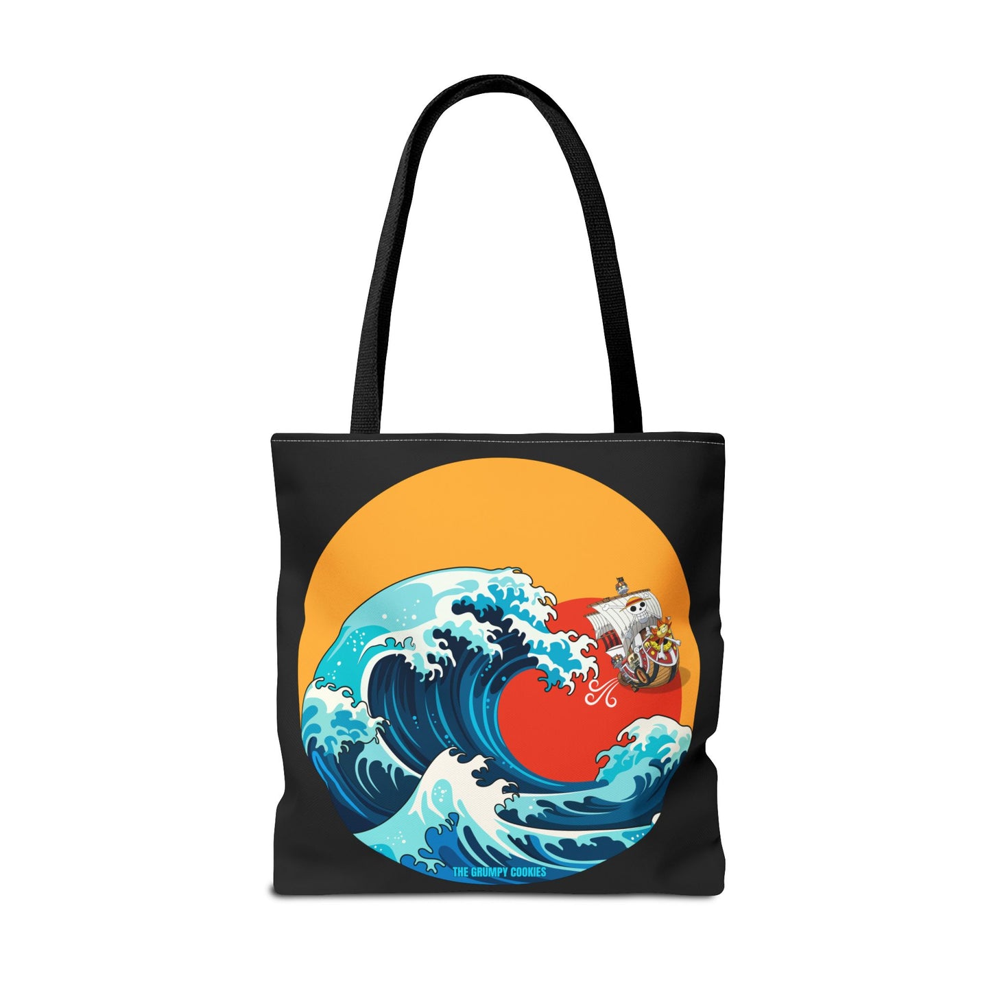 One Piece - Riding the Wave Black Tote Bag